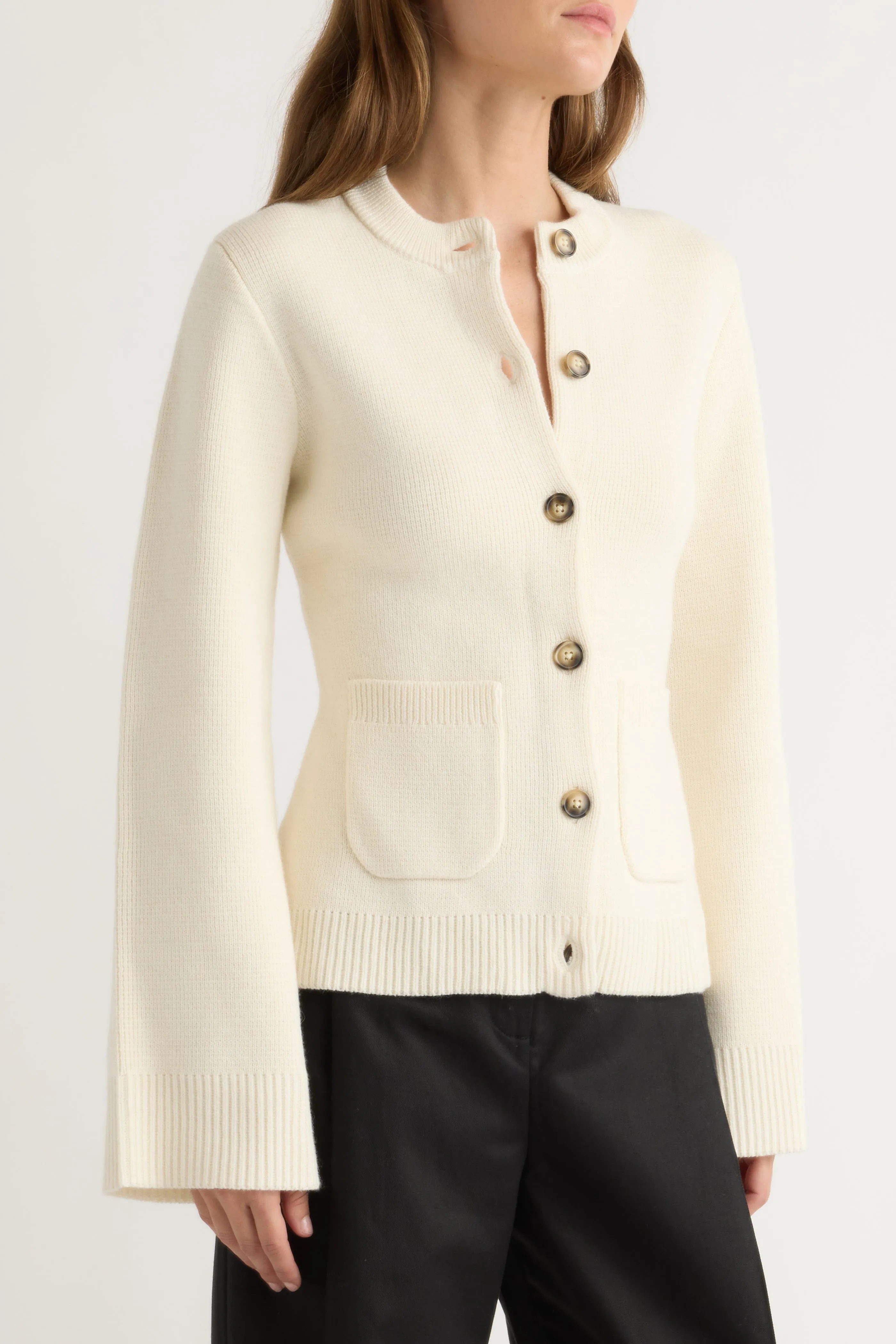 Eames Organic Cotton-Wool Cardigan Layered Warmth