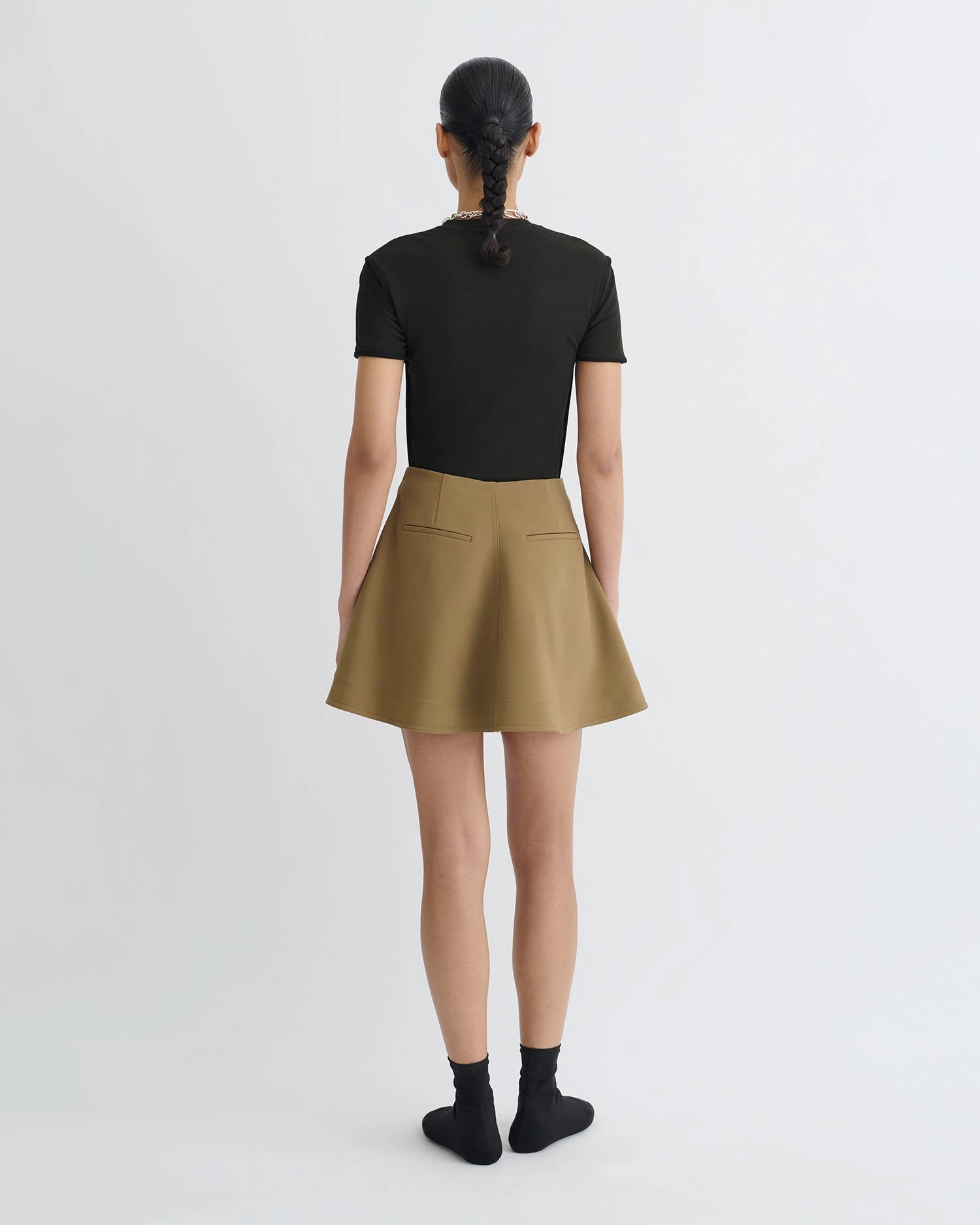 Season To Season Clean Fit Tenna - Tailored A-Line Mini Skirt - Brown