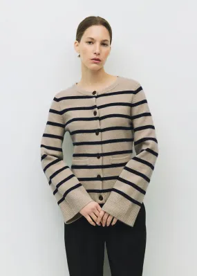 The Cindy Cardigan - Taupe & Navy Sleek Movement