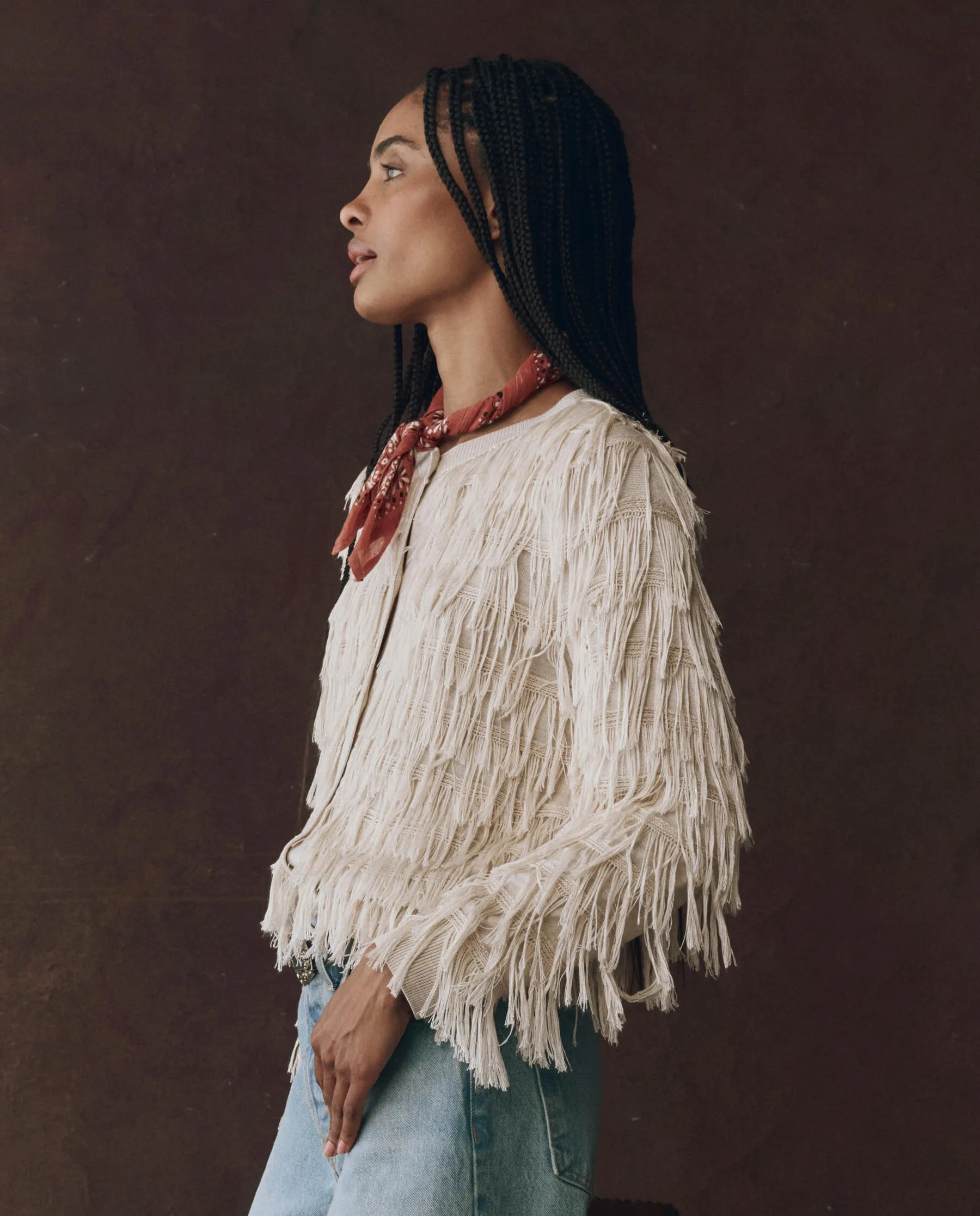 Quick Wear Temperature Regulating The Fringe Cardigan. -- Natural