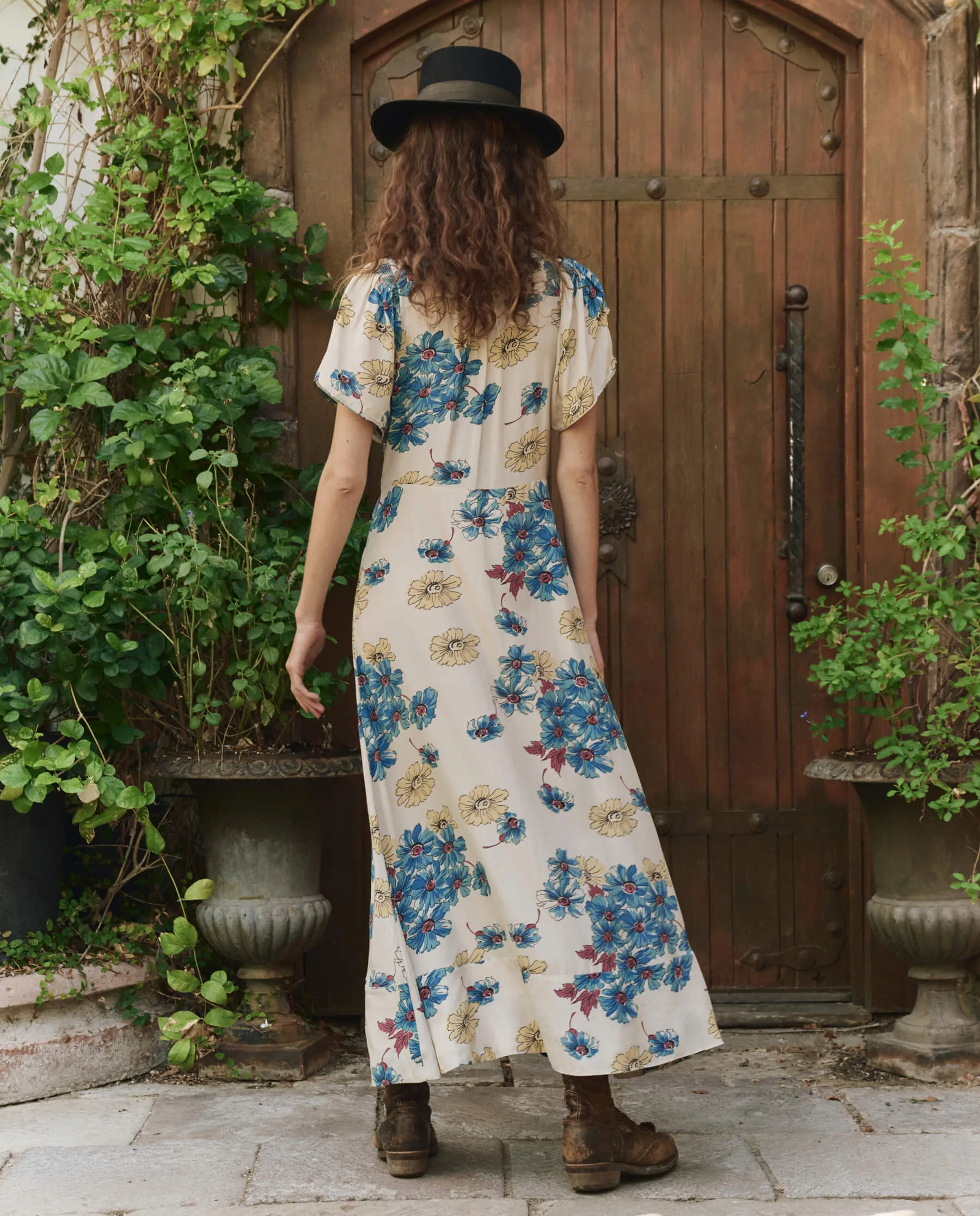 The Laurel Dress. -- Sungold Floral Breathable wear Timeless Cut