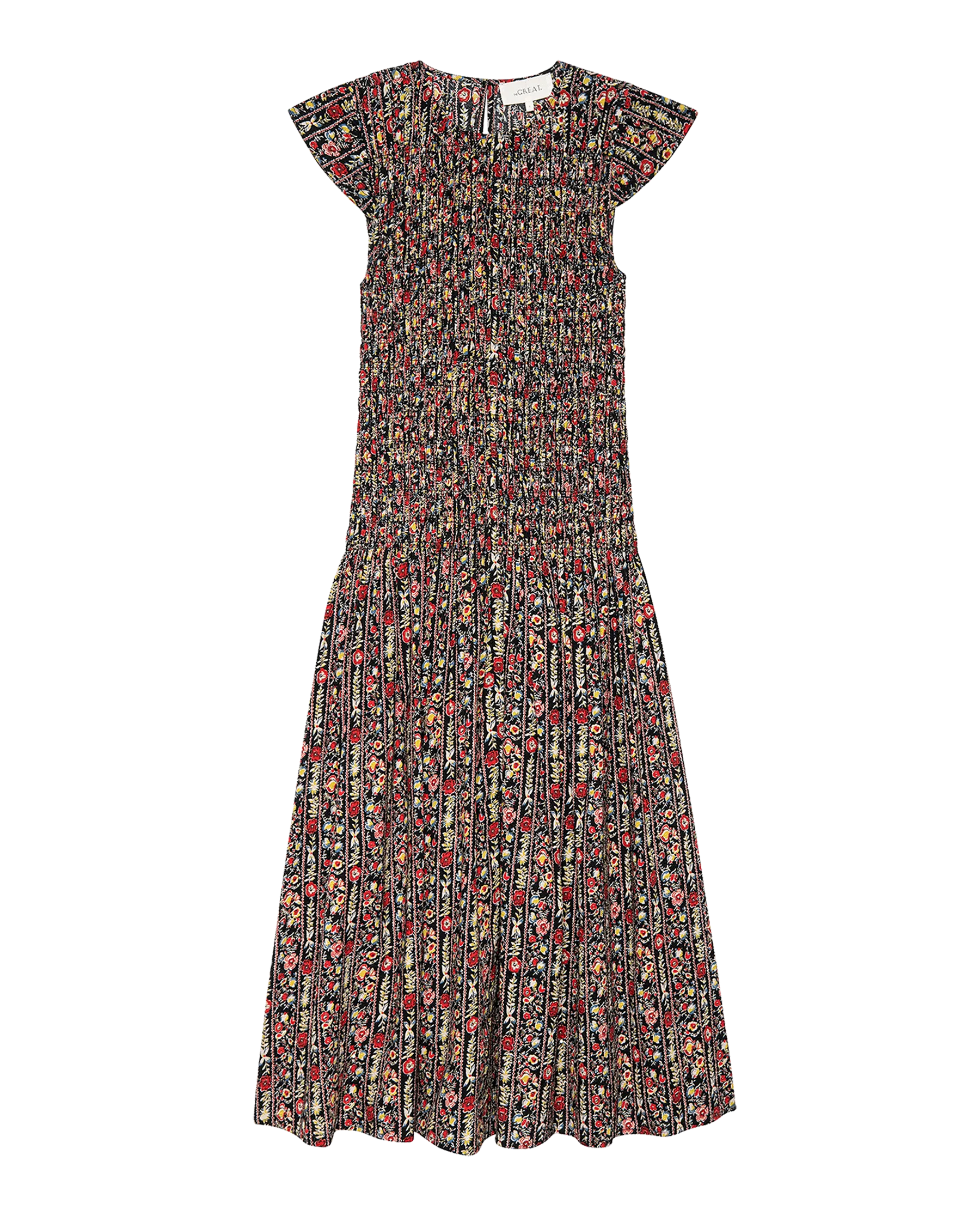 The Paramour Dress. -- Garland Print Sweetheart Cut Polite Tone