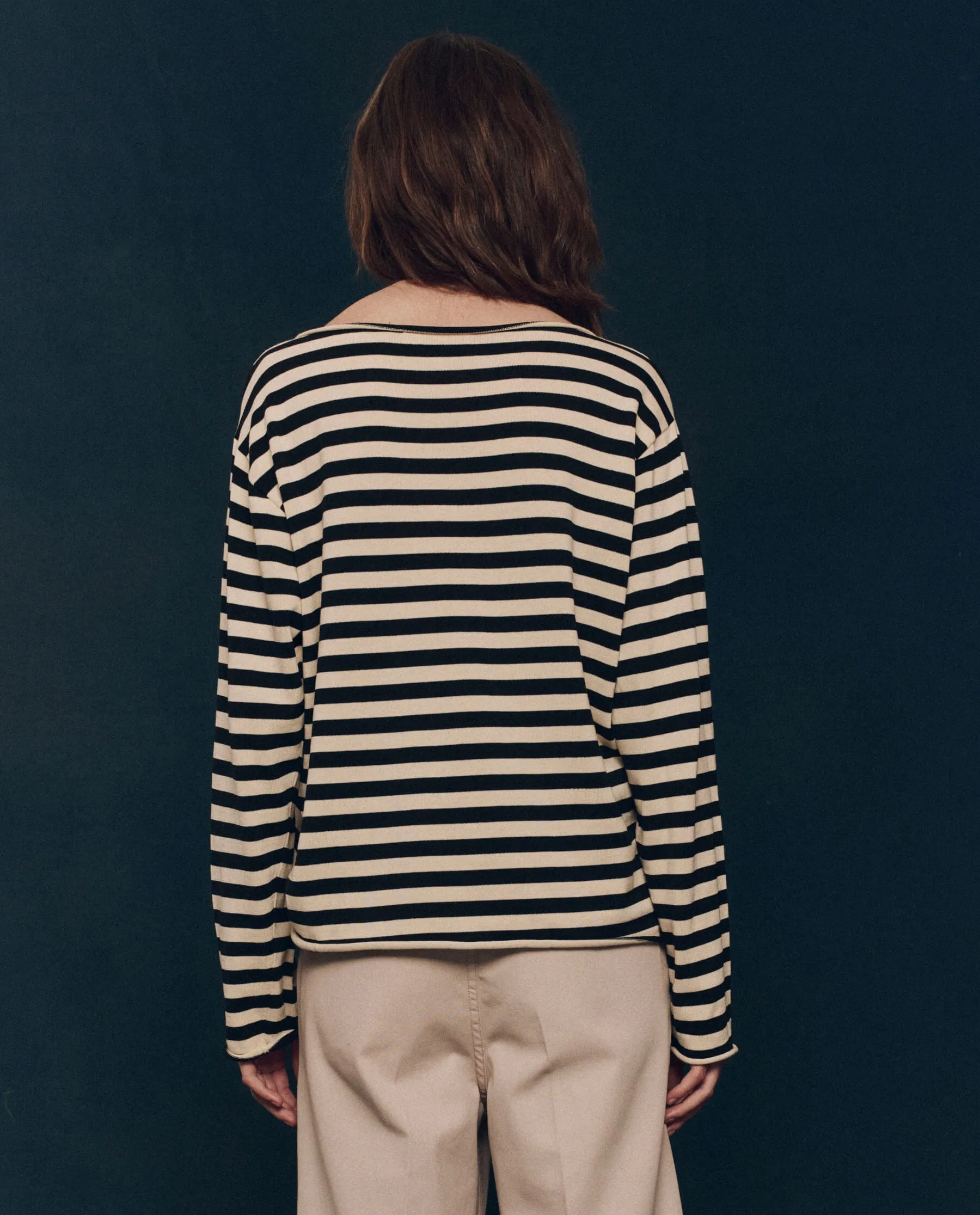 Lightweight Style The Sailor Sweater. -- Black Stripe