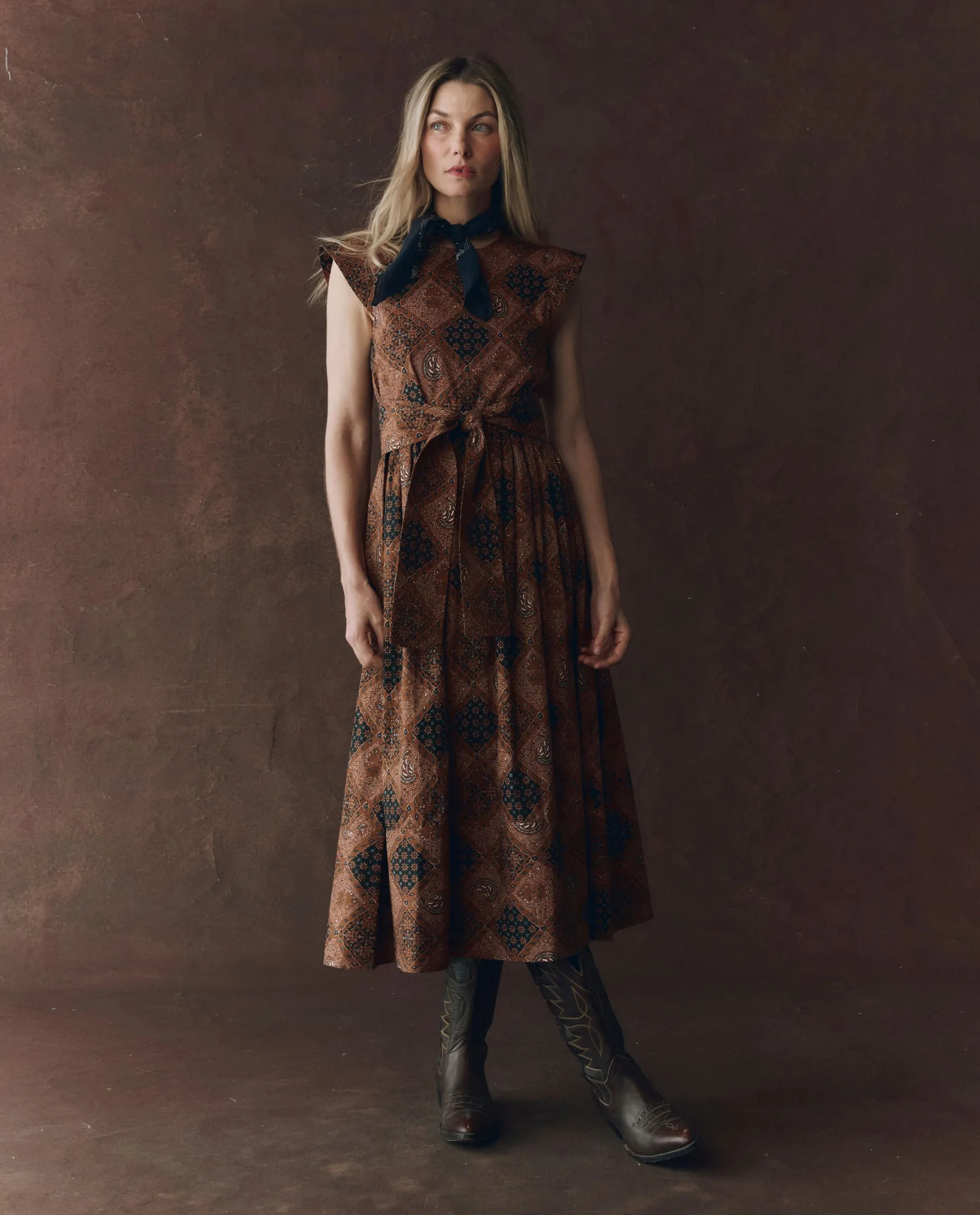 The Tulsa Dress. -- Geo Bandana Print Breeze Grace