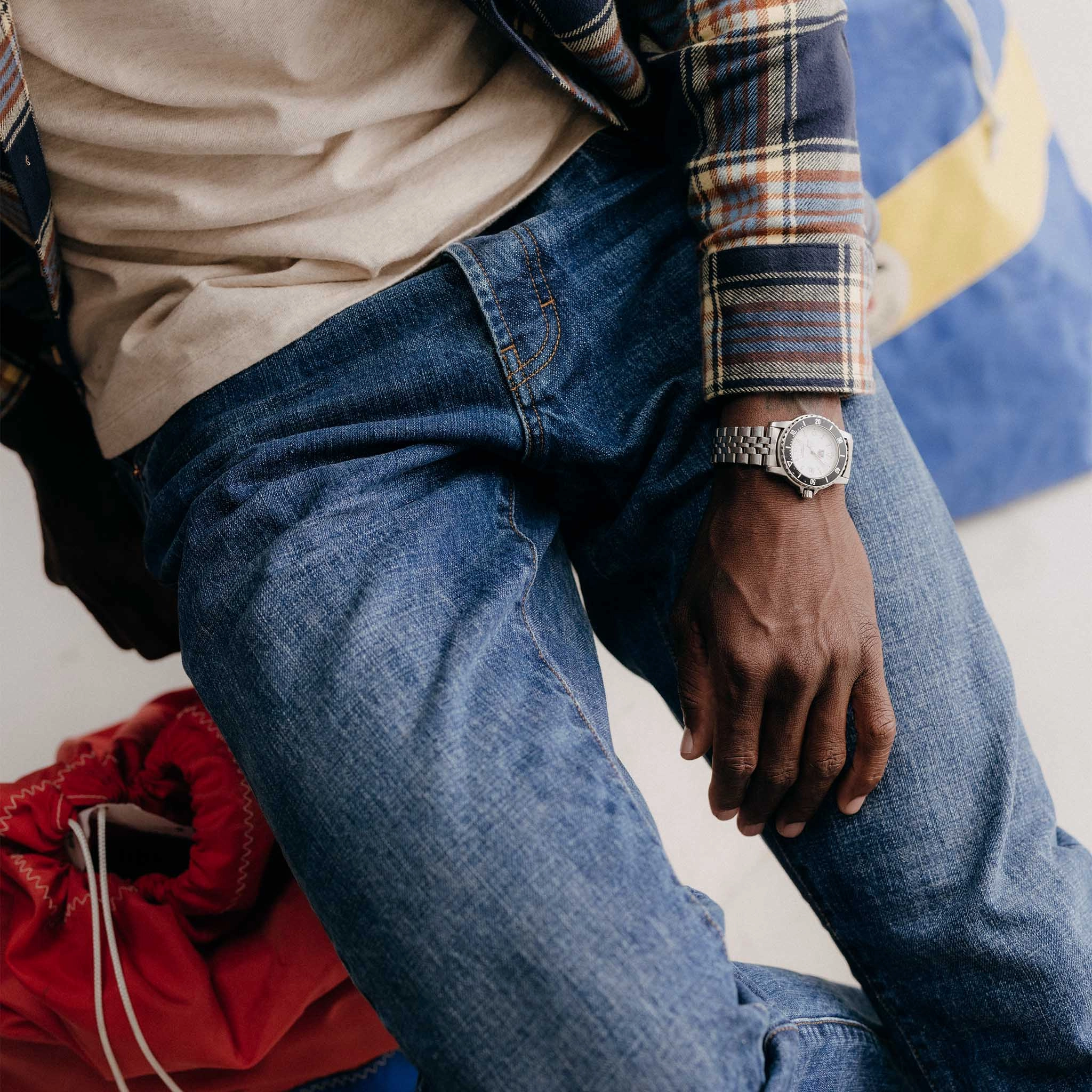 The Democratic Jean in Mid Wash Organic Selvedge High-End Style Artist Vibe Everyday