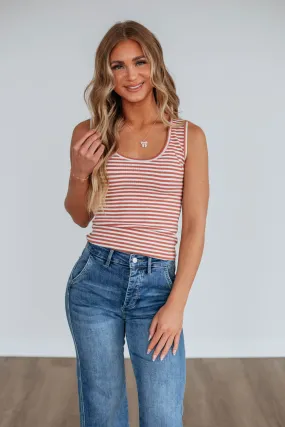 Theo Striped Tank - Terracotta Mix Bright Color