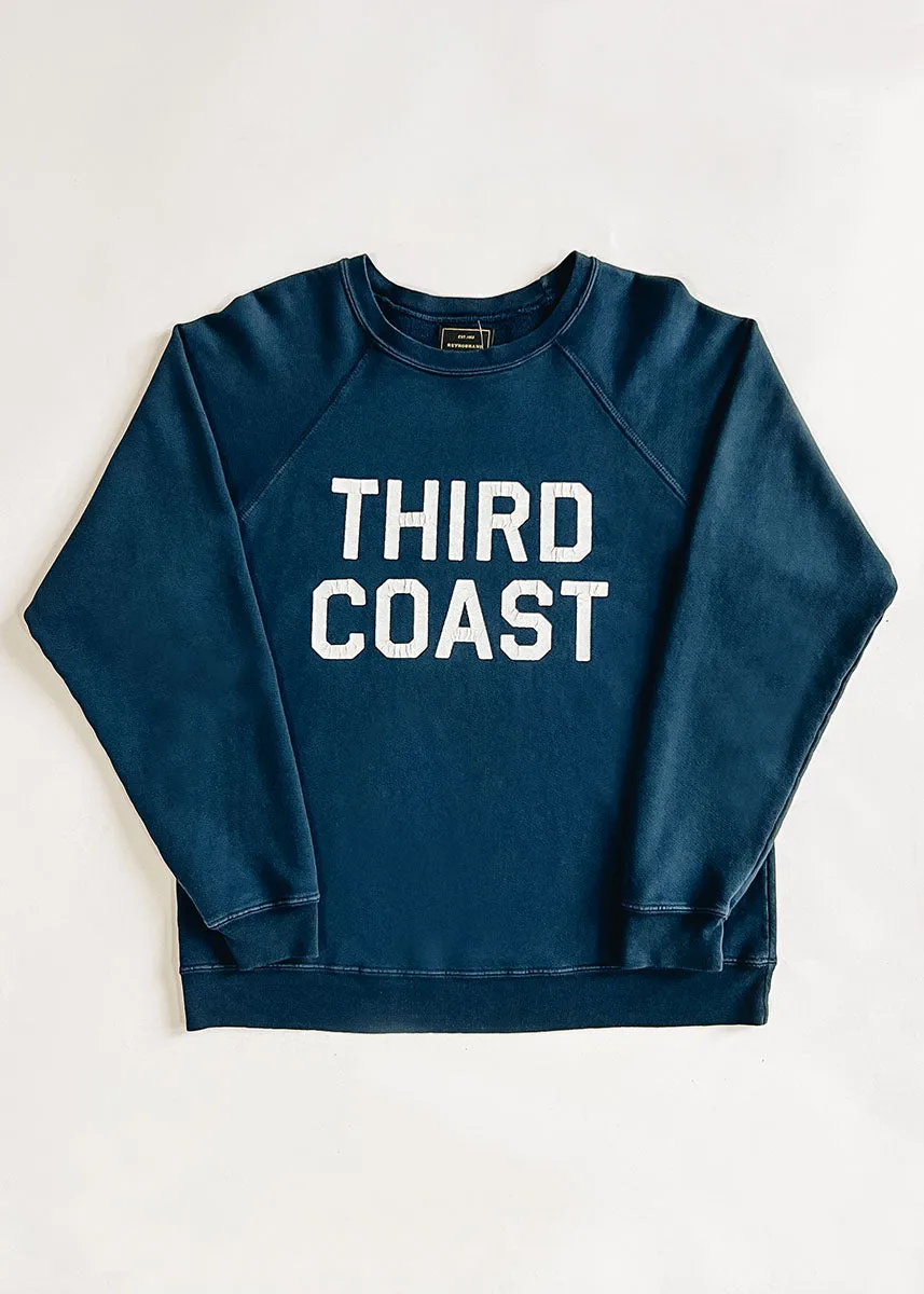 Ergonomic Sleeve Shape Stylish Layers Third Coast Vintage Print Crewneck - Vintage Navy