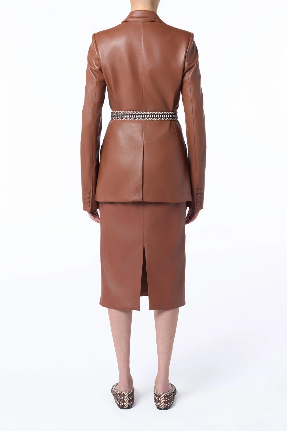 Day Ready Street Vibe Manuela Midi Skirt in Cognac Soft Leather