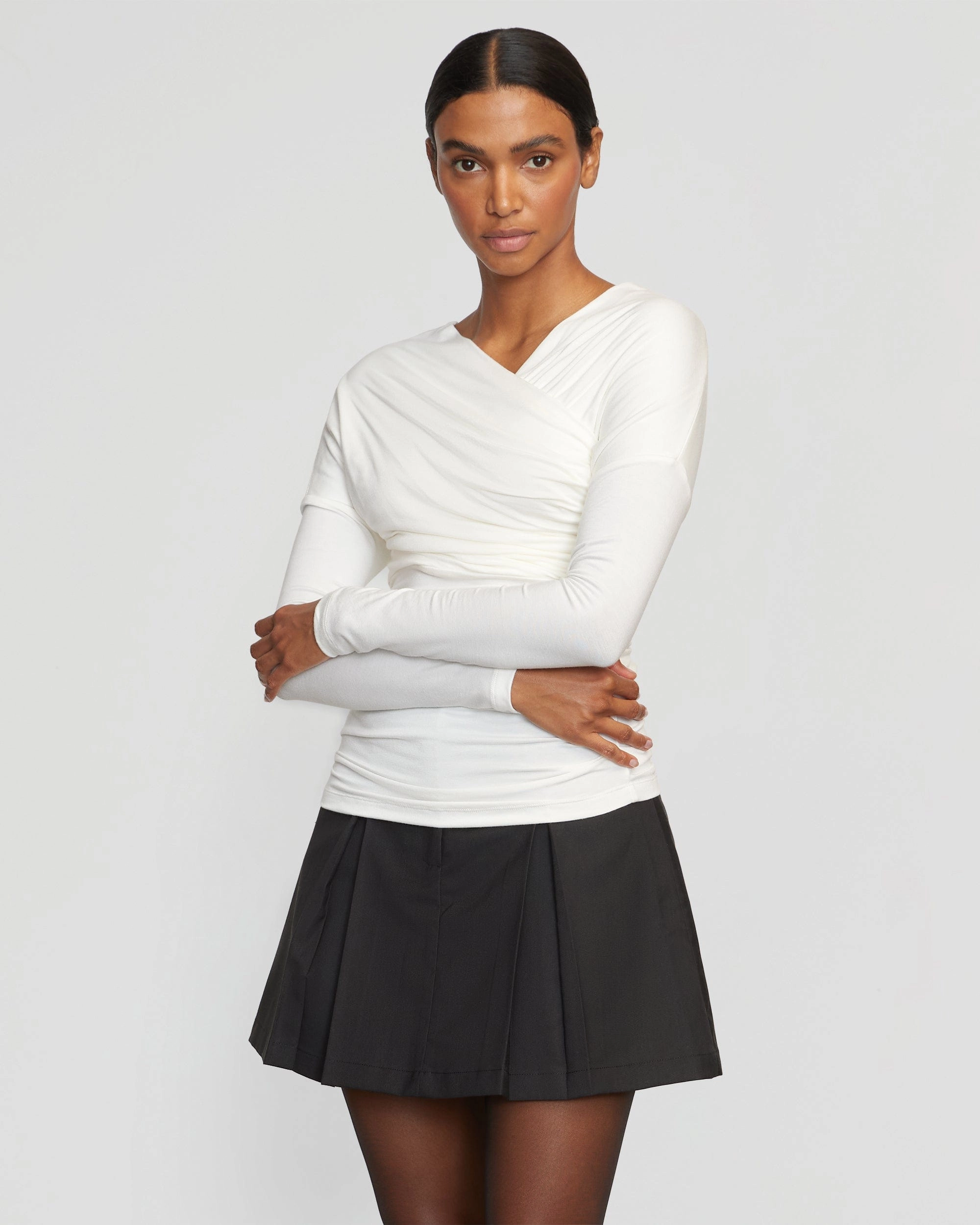 Annett Tailored Pleated Mini Skirt Modern Luxe