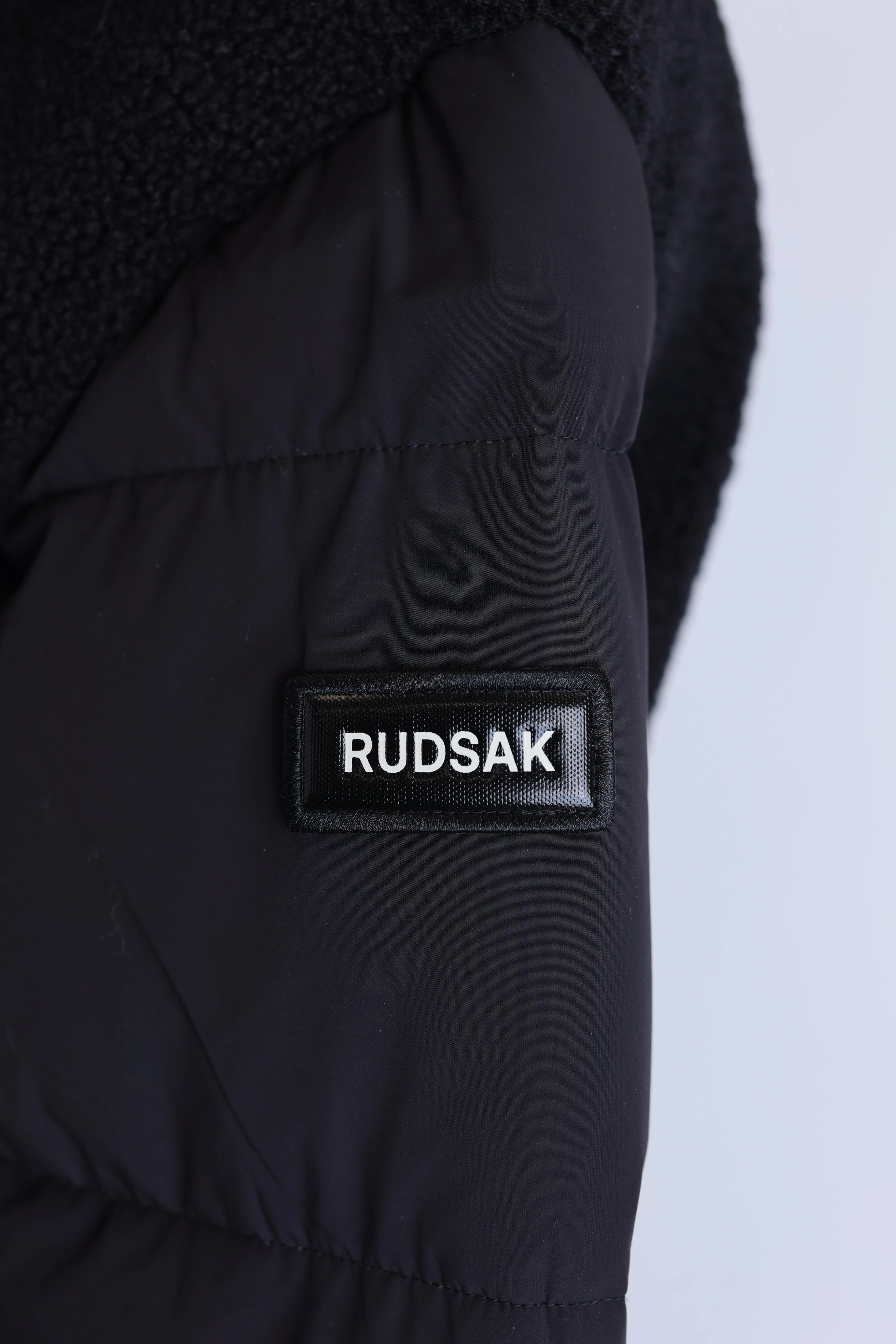 Tiff Faux Shearling Down Bomber Jacket HybridLayerCompatibility Laser Cut Vents