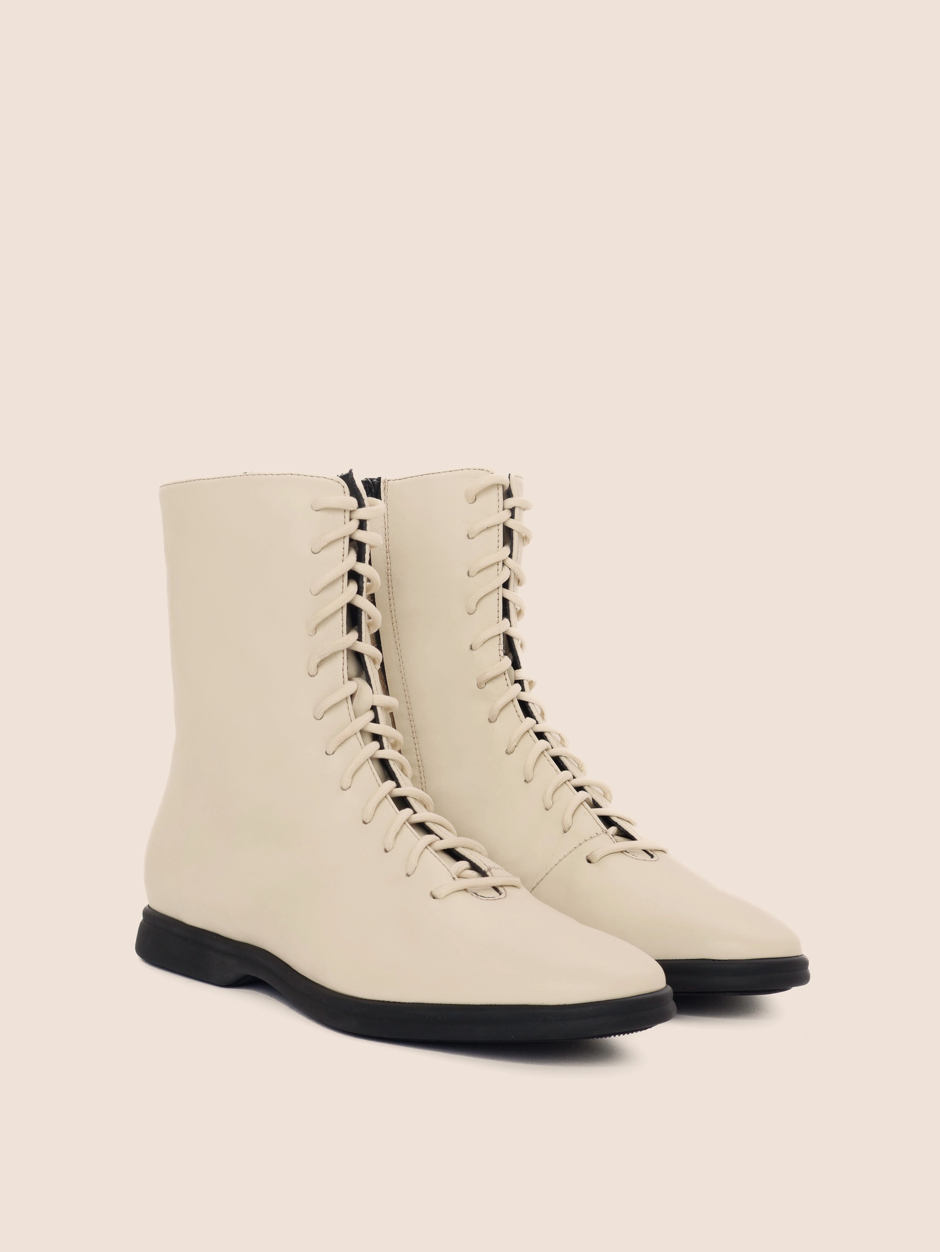 Palermo Cream Boot Metallic Accent Low Profile Urban Commute