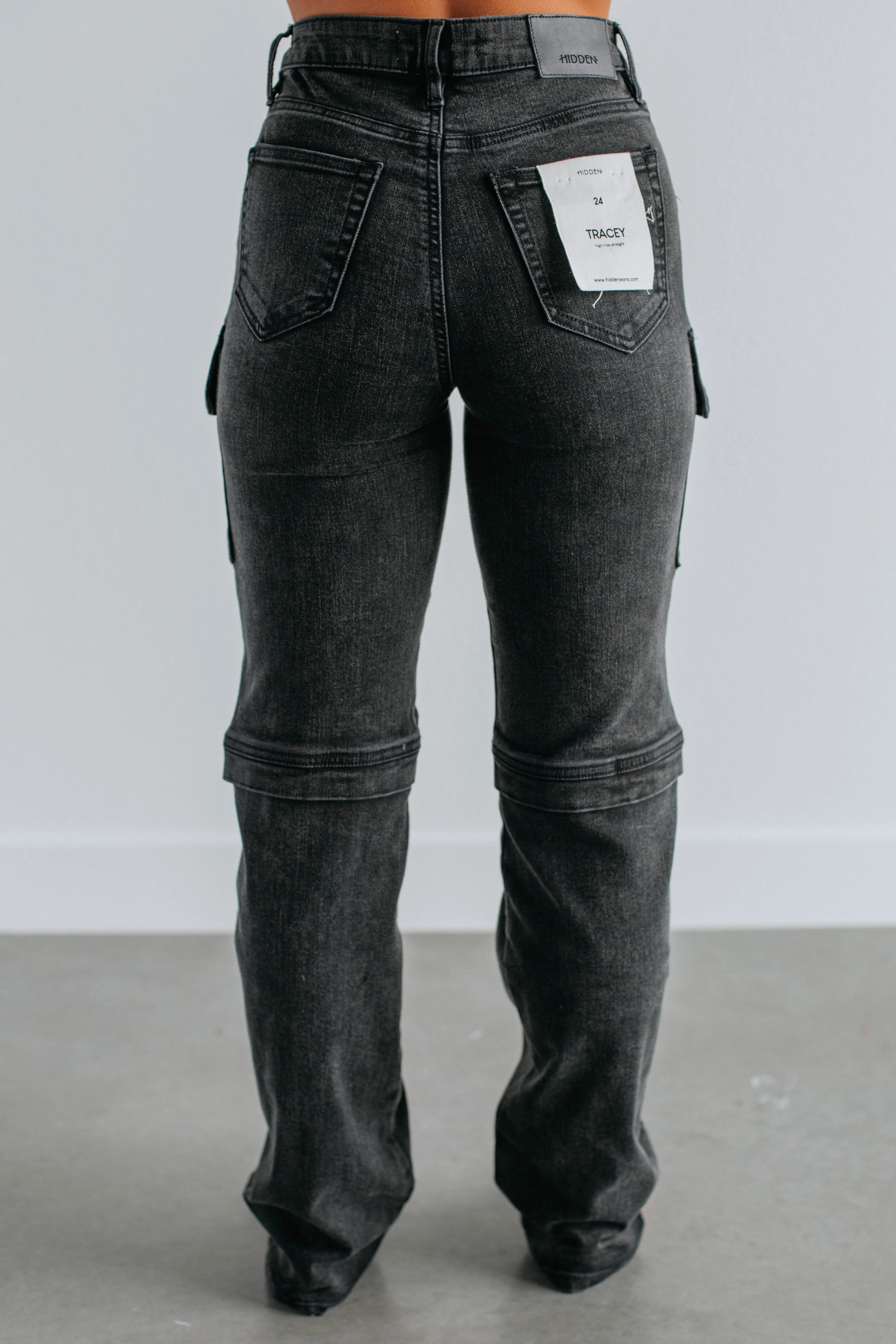 Modern Casual Tracey Hidden Cargo Jeans - Vintage Black