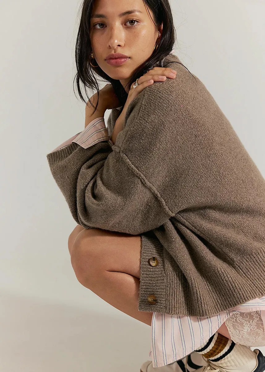 Colorfast Technology Chill Ready Cool Of The Night Cardi - Mocha Melange