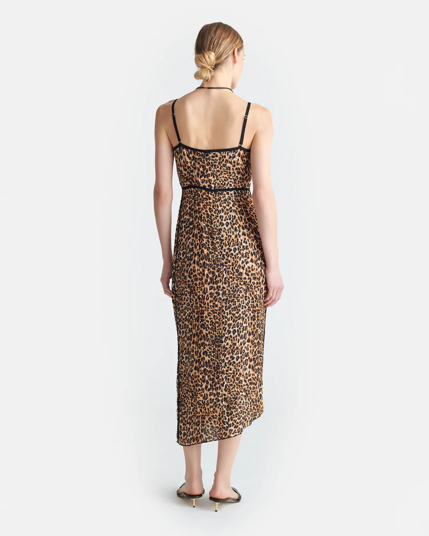 Abir - Printed Midi Dress - Ocelot Delicate Lines