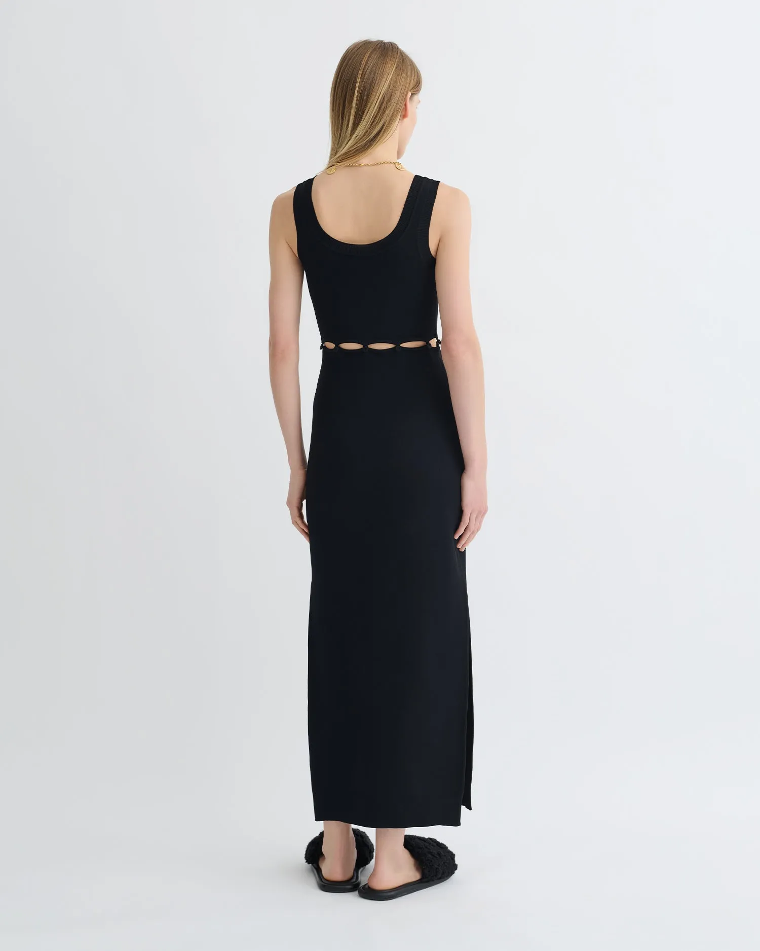 Maves - Knitted Midi Dress - Black Modern Soft Relax Piece