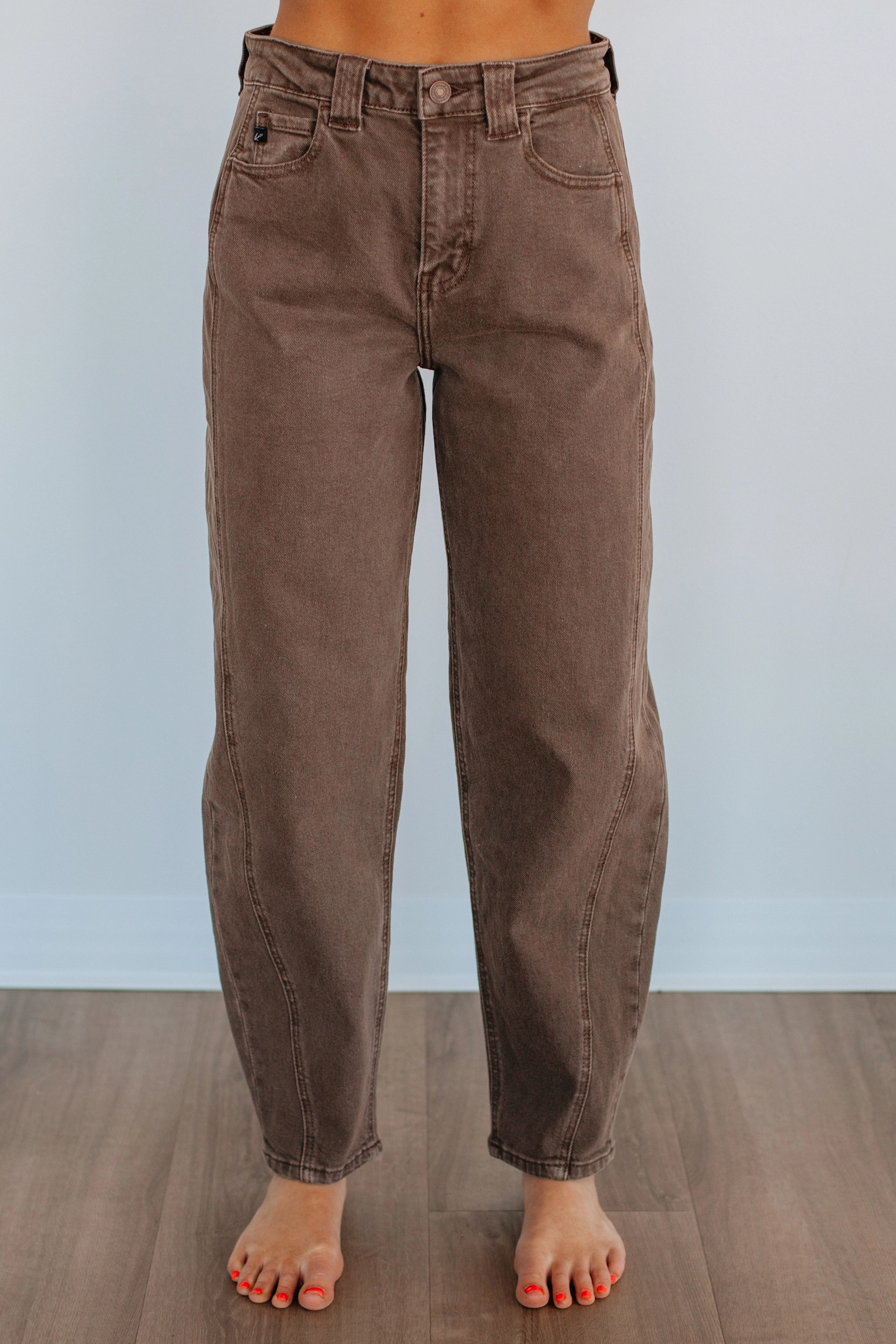 Trevina KanCan Jeans - Brown Minimalist Adult Fashion Fashion Uniform