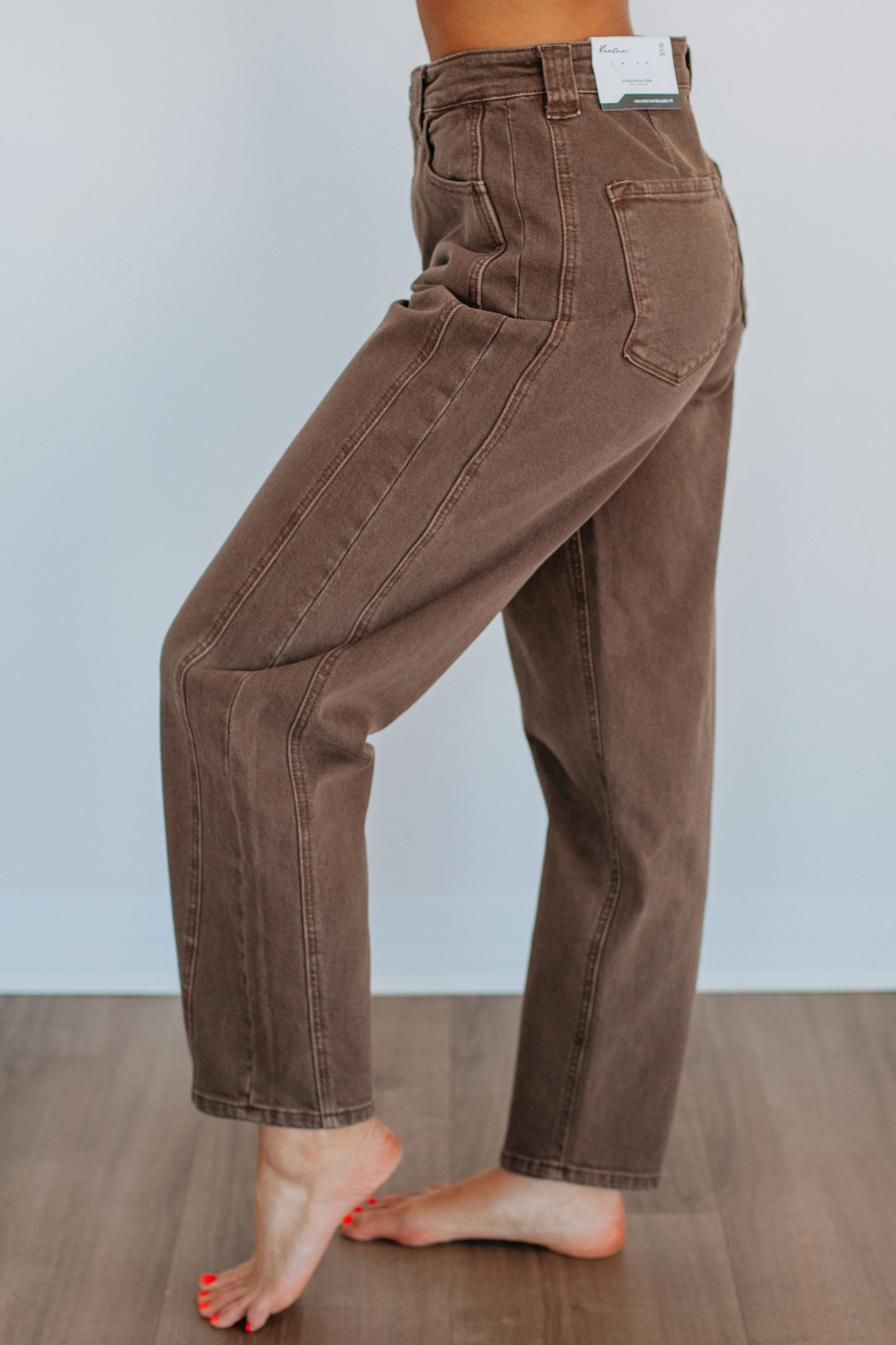 Trevina KanCan Jeans - Brown Vibrant Bold Look Street Fashion