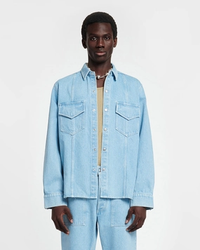 Tristo - Patch Pocket Denim Overshirt - Eco Light Wash Smooth Finish