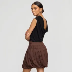 Casual Cozy Vallo Semi-Sheer Cowl-Back Knit Blouse