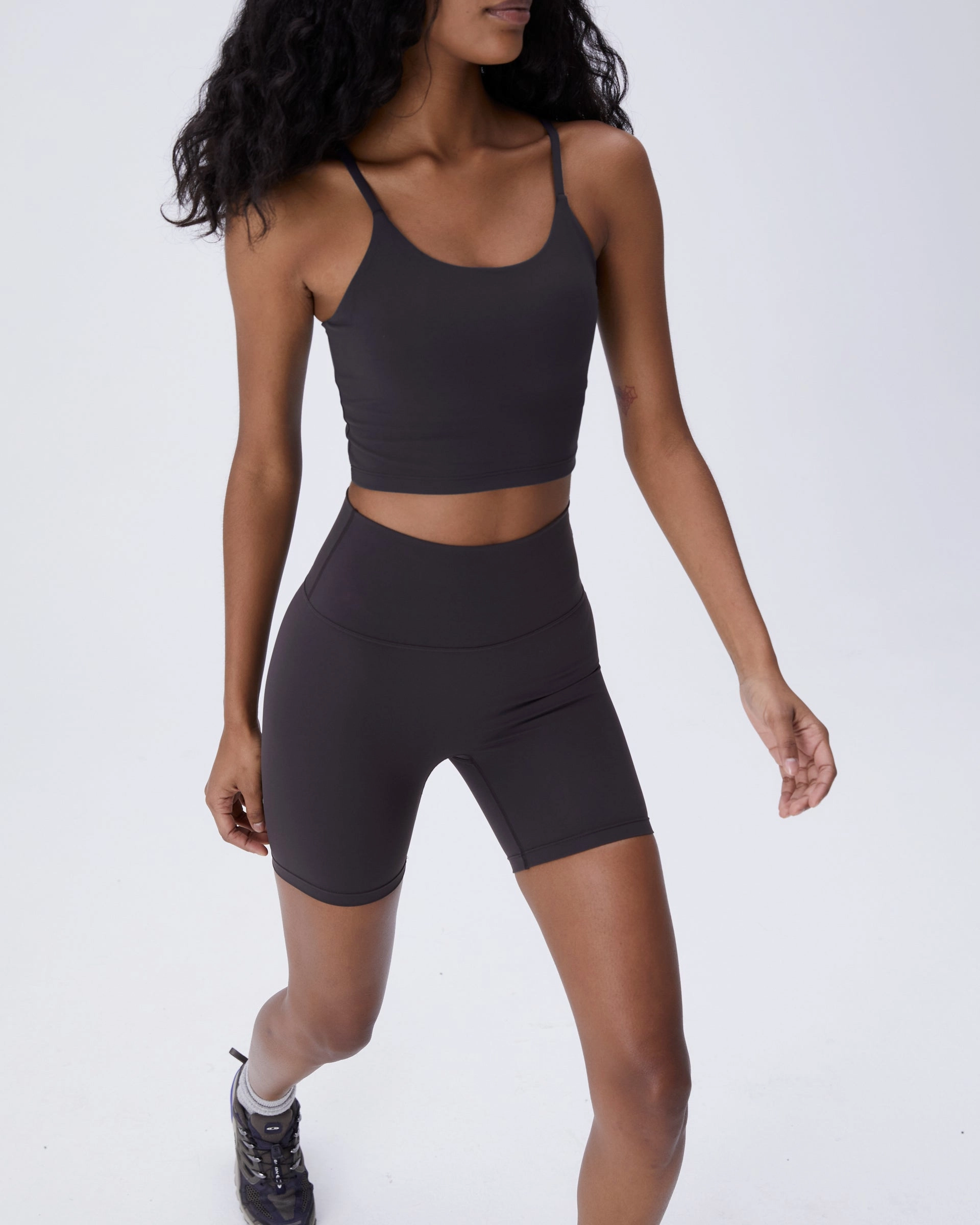 Ultimate Crop Shorts - Coffee Bean Reflective details