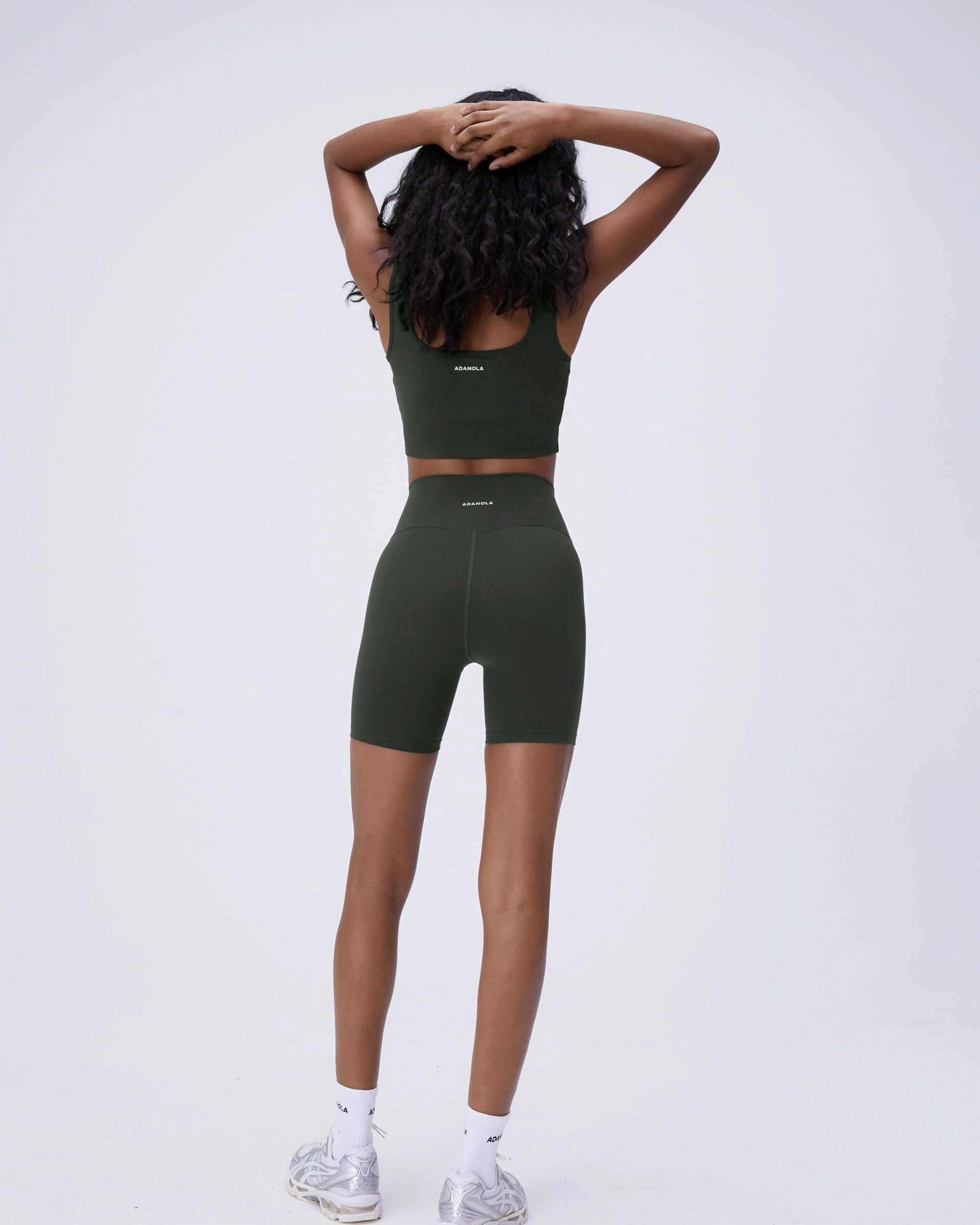 Ultimate Crop Shorts - Dark Olive Double Layered Hem