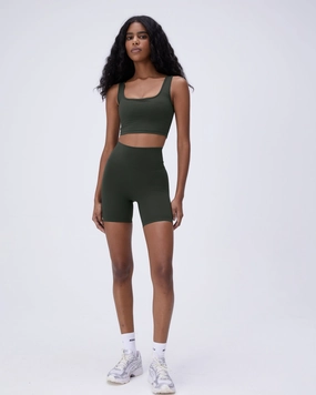 Chill Breeze Ultimate Crop Shorts - Dark Olive
