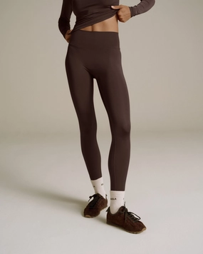 Reflective details Ultimate Gloss Leggings - Chocolate Brown
