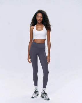 Fitness Lover Eco Friendly Fitness Lover School Sports Ultimate Seam Detail Zip Pocket Leggings - Dark Grey