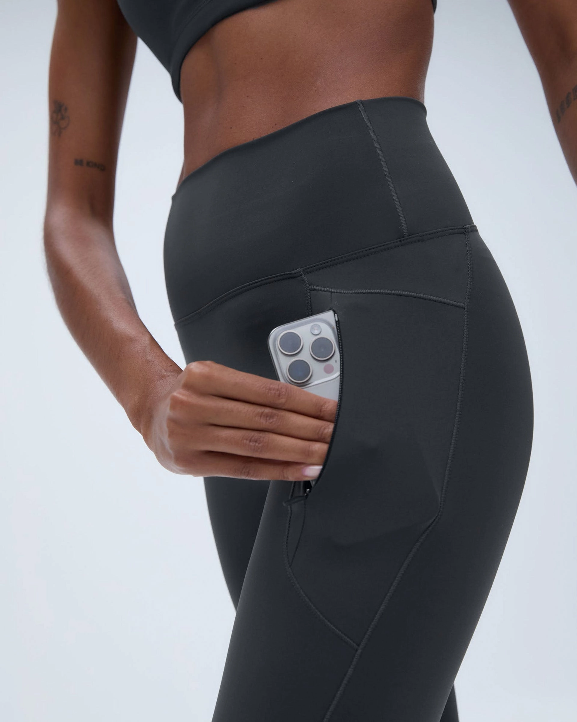 Ultimate Seam Detail Zip Pocket Leggings - Graphite Grey Ultra Light Budget Friendly