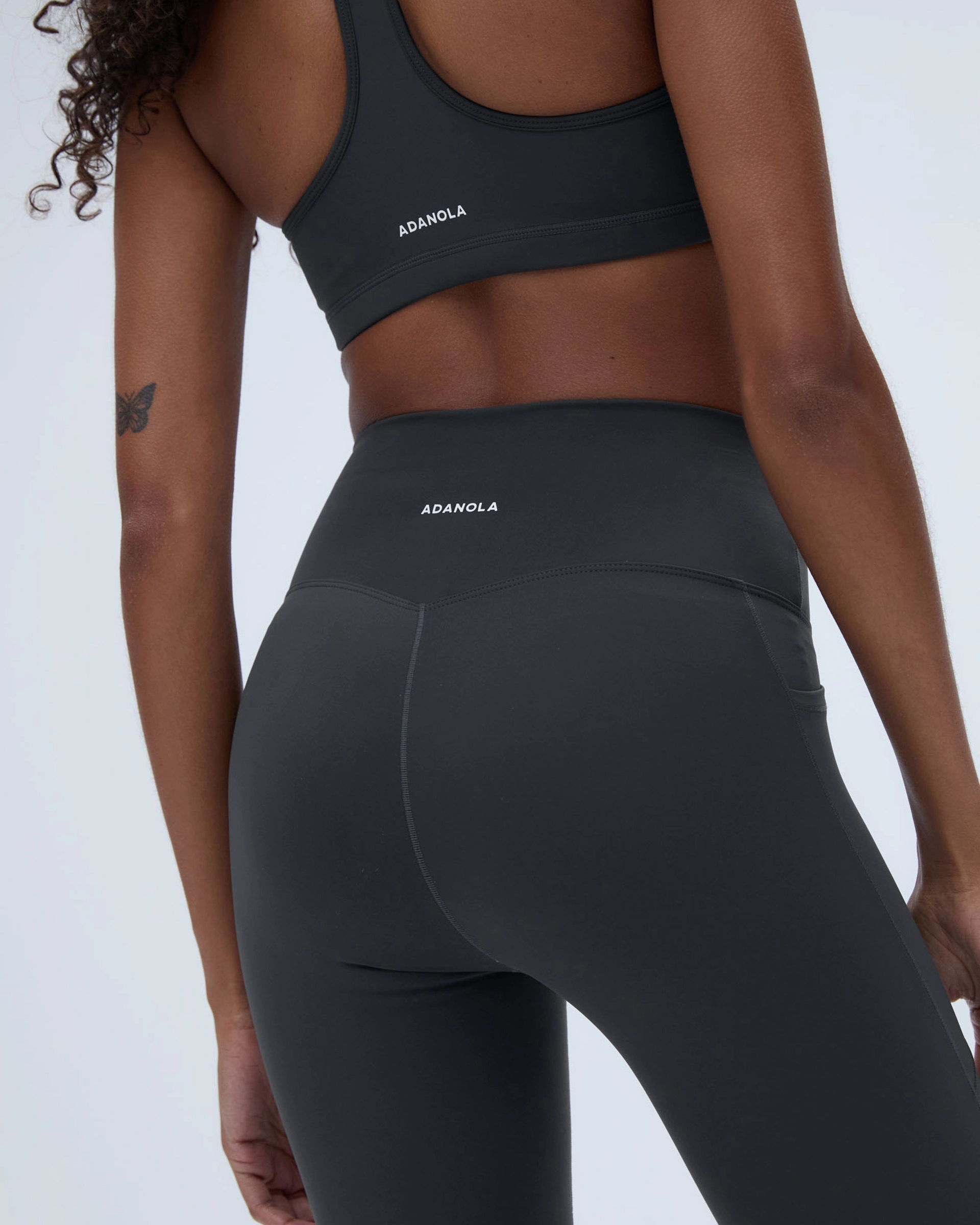 Soft Texture Stretch Fit Fitness Lover Ultimate Seam Detail Zip Pocket Leggings - Graphite Grey