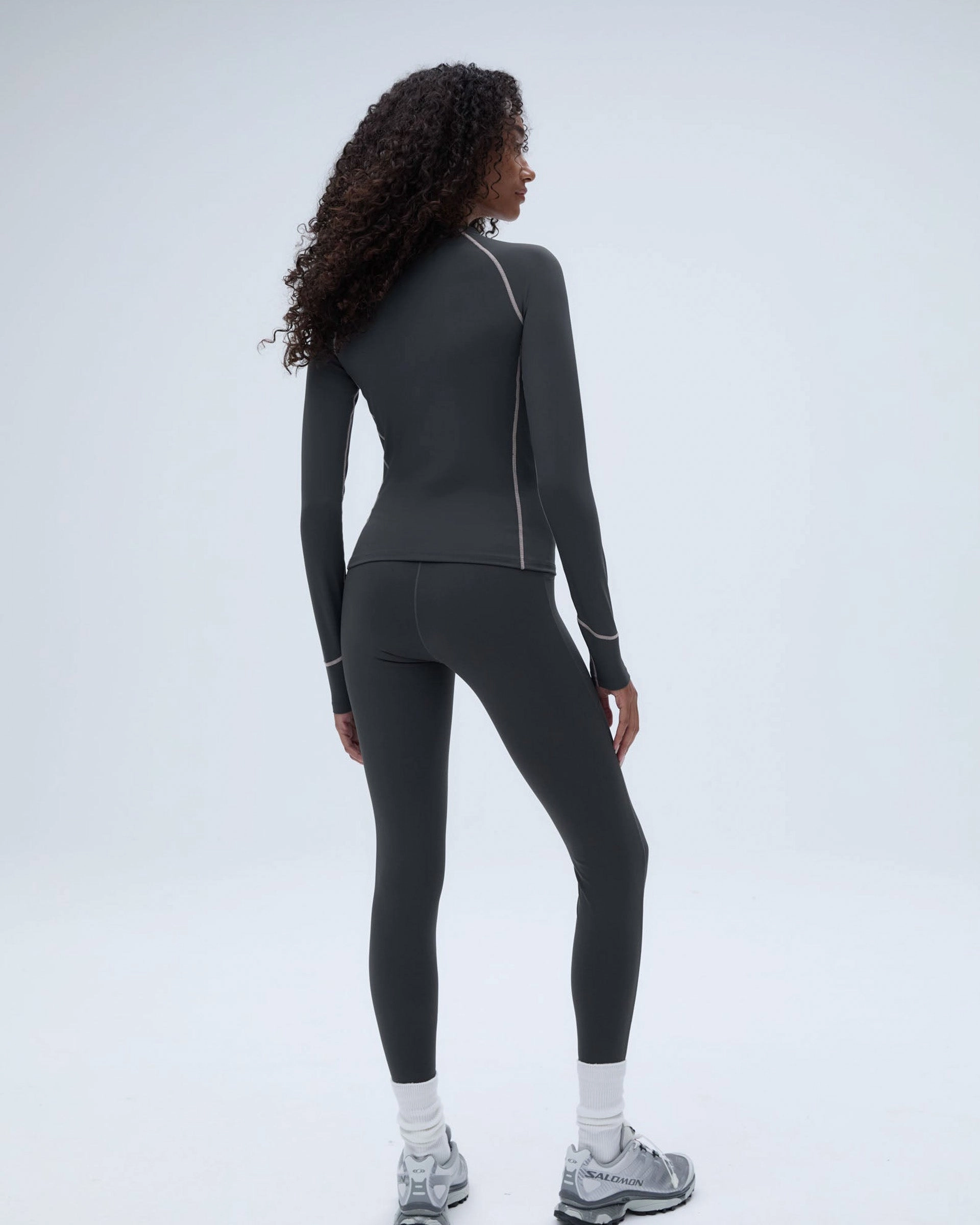 Body-Hugging Design Eco Friendly Tall Fit Ultimate Seam Detail Zip Pocket Leggings - Graphite Grey