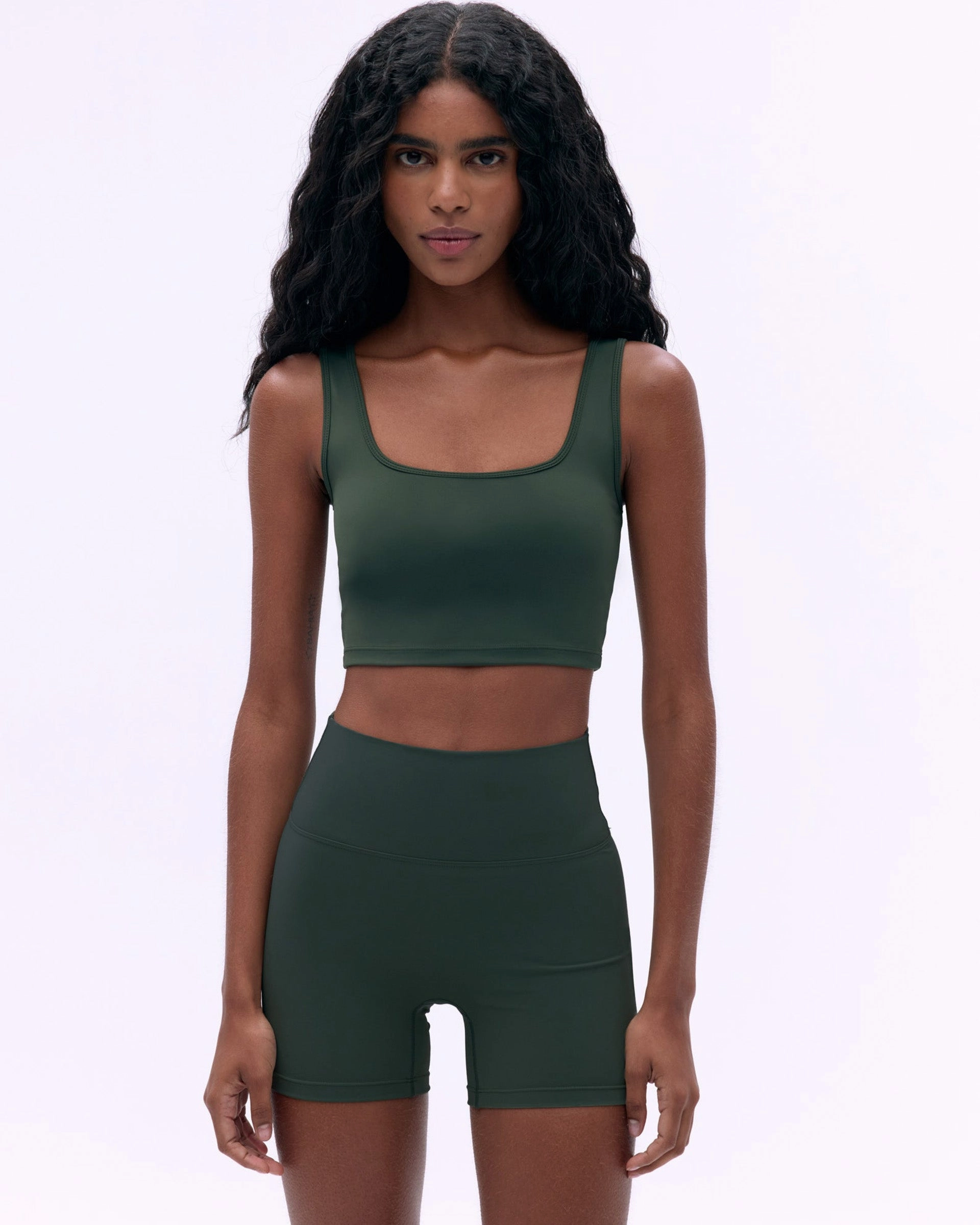 mountain style Wrinkle Free Weave Ultimate Ultra Crop Shorts - Dark Olive