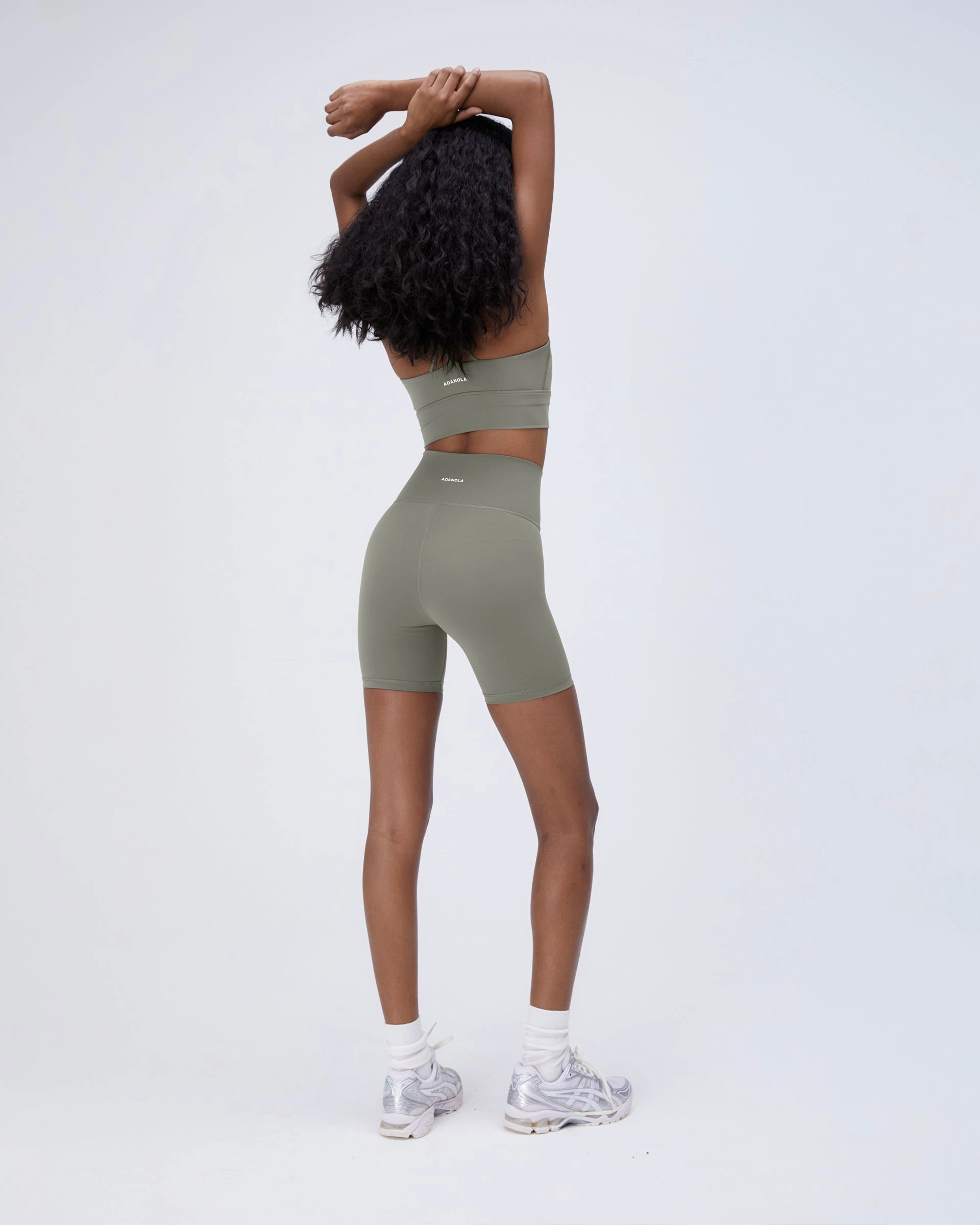 Ultimate Wrap Over Crop Shorts - Olive Green Cooling Fabric