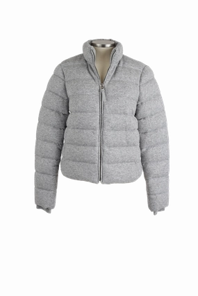 Melia Cashmere-Wool Down Puffer Jacket Compression Panels