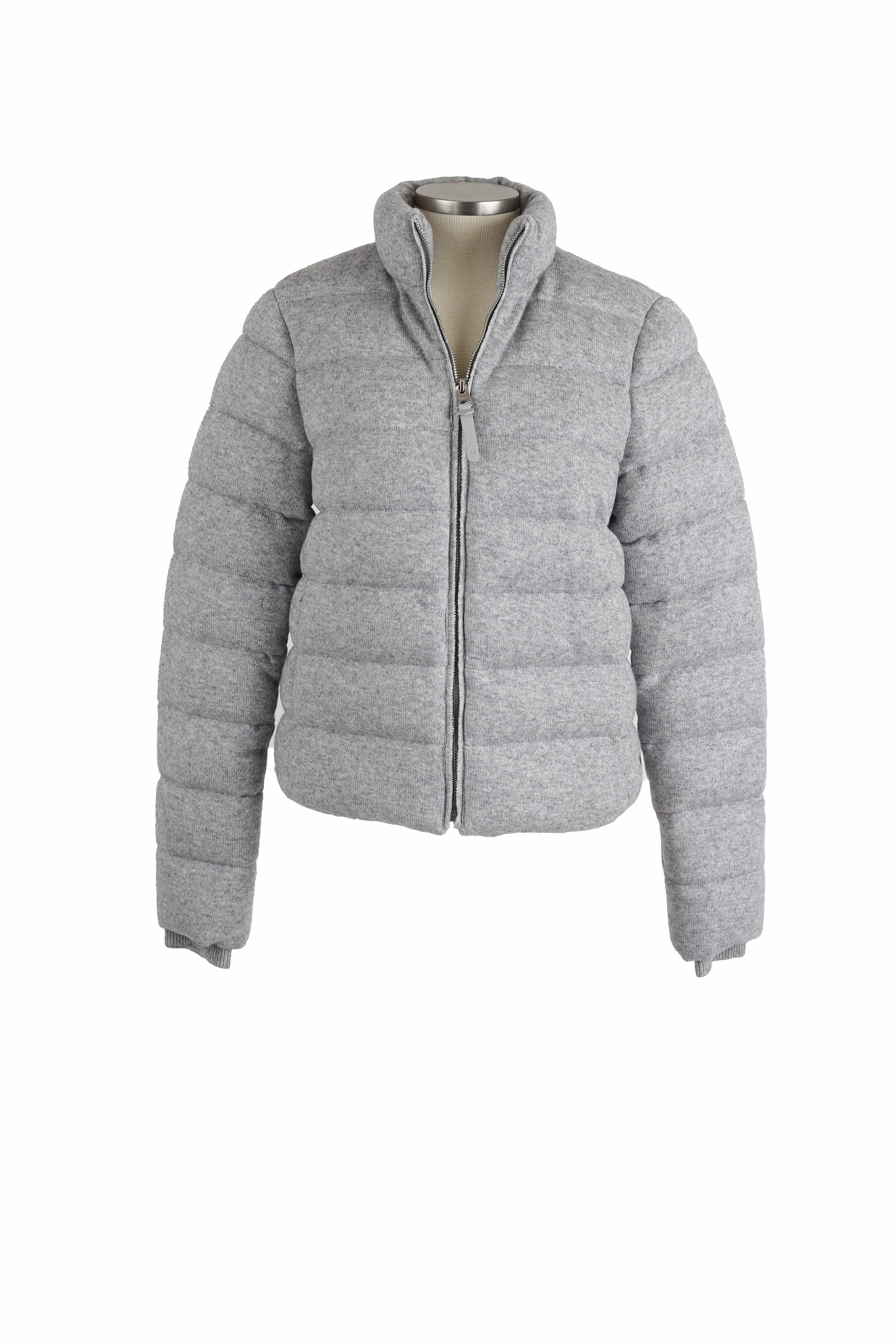 Melia Cashmere-Wool Down Puffer Jacket Compression Panels