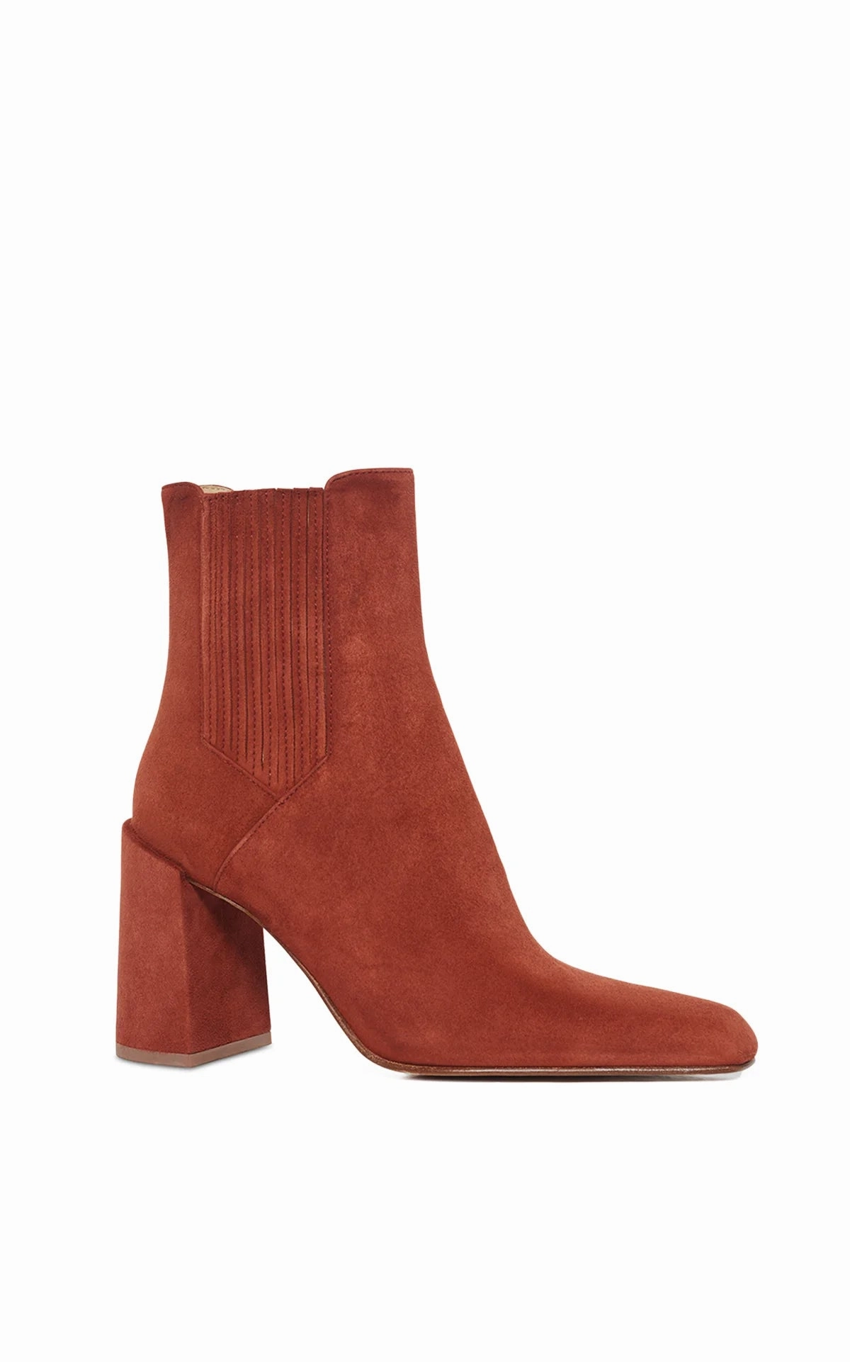 Soft Step Luke High Heel Ankle Boot in Burnt Sienna Suede