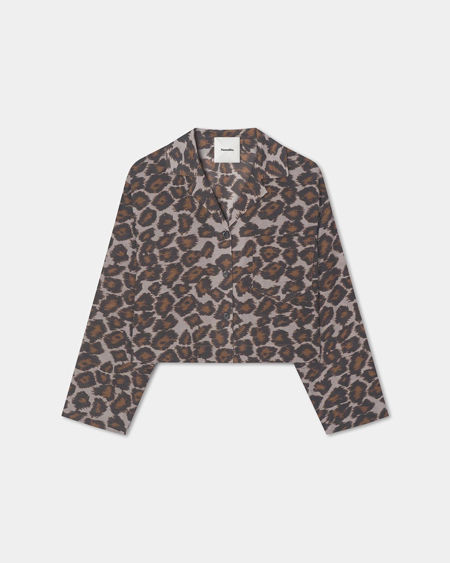 Lightweight Layers Stylish Element Vally - Cropped Cotton Voile Shirt - Crayon Ocelot
