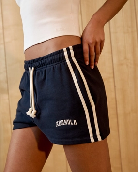 Tennis shorts Elastic Fit Varsity Loose Fit Sweat Shorts - Midnight Blue/Marshmallow White