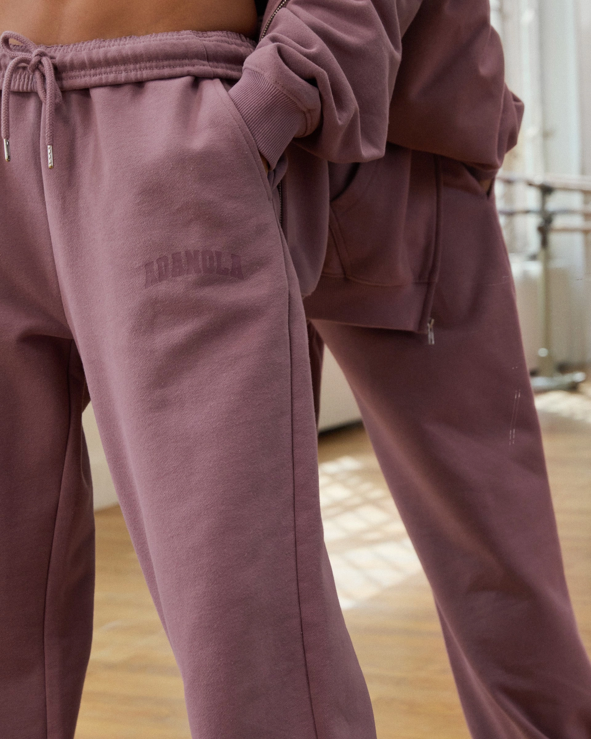 Stylish Appearance FlexibleMobility Varsity Straight Leg Sweatpants - Dusk Purple