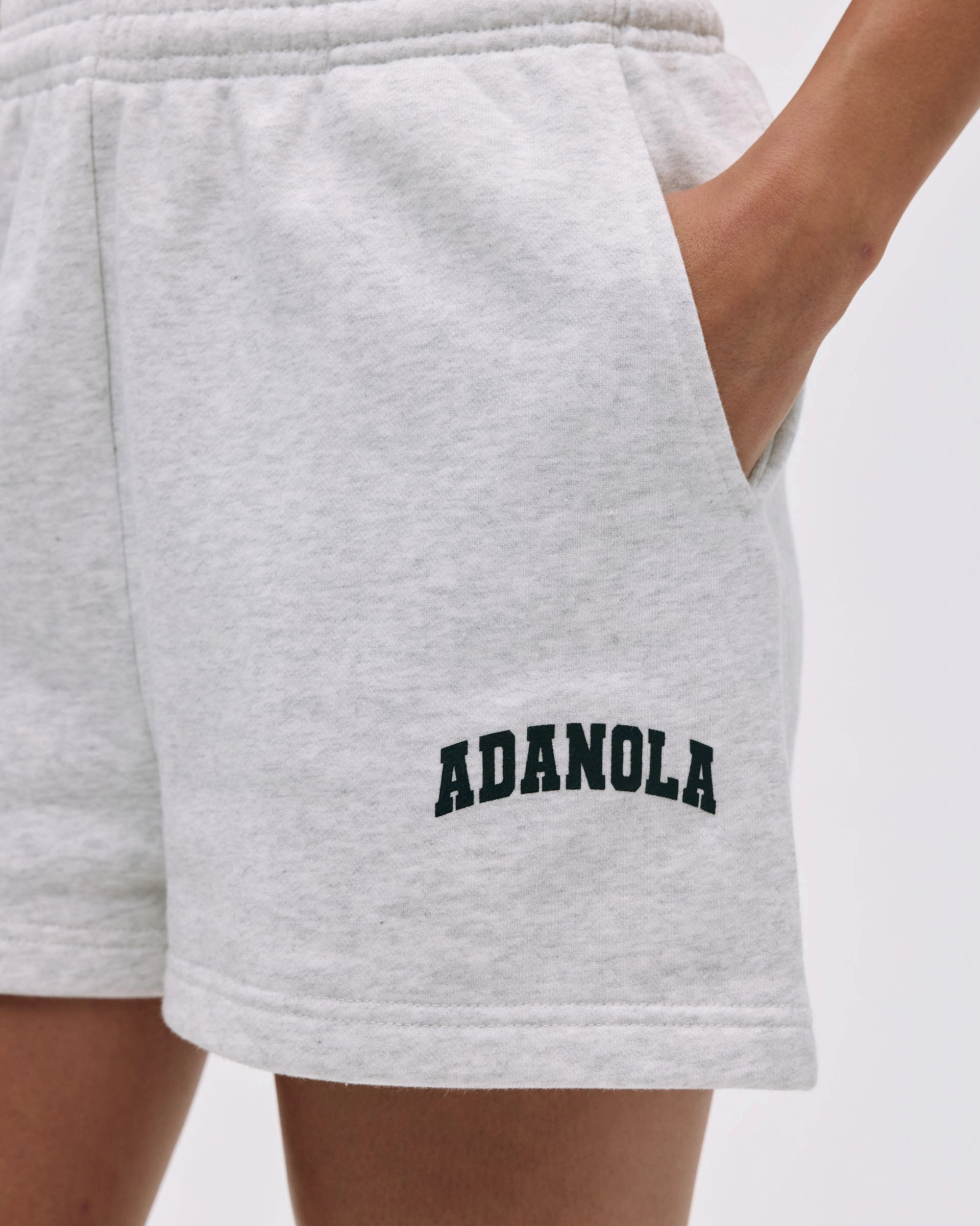 Varsity Sweat Shorts - Light Grey Melange/Black Sleek Comfort Wear