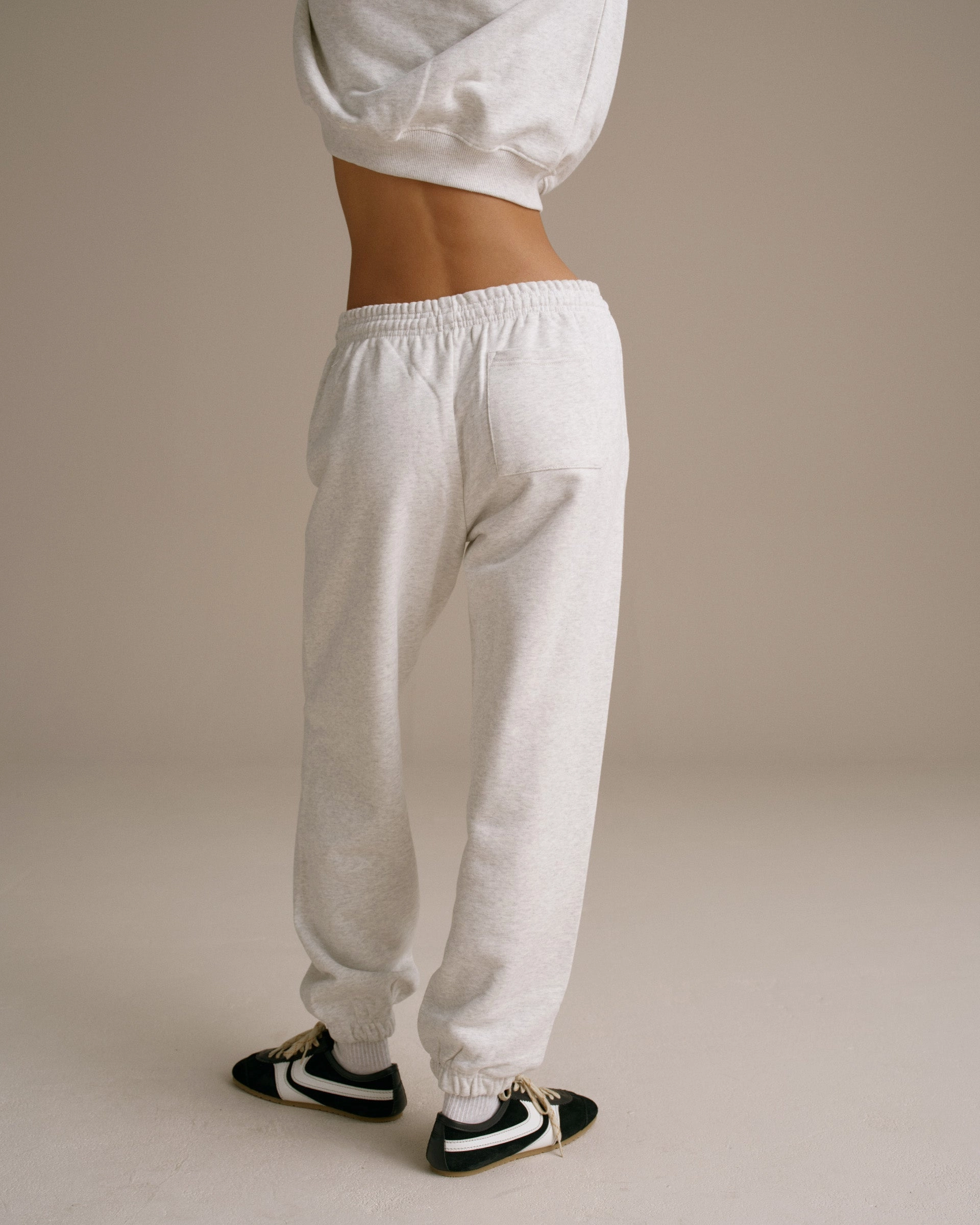 MoistureWicking Varsity Sweatpants - Light Grey Melange/Black