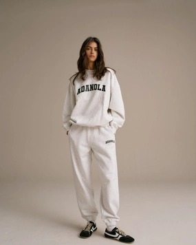 Varsity Sweatpants - Light Grey Melange/Black Soft Lines Polished Look