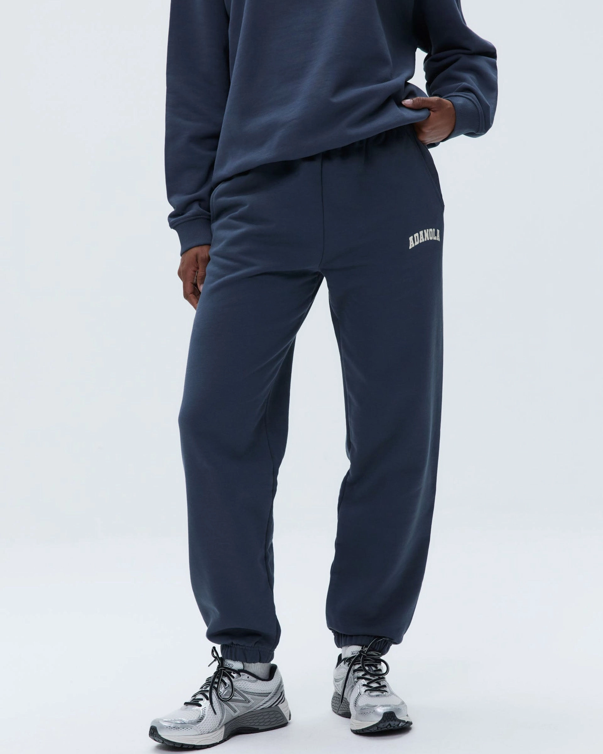 Varsity Sweatpants - Washed Midnight Blue Slim Shape Soft Stretch