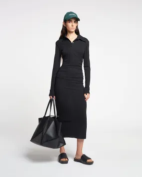 Verity - Mesh Jersey Shirt Dress - Black Grace Vibe