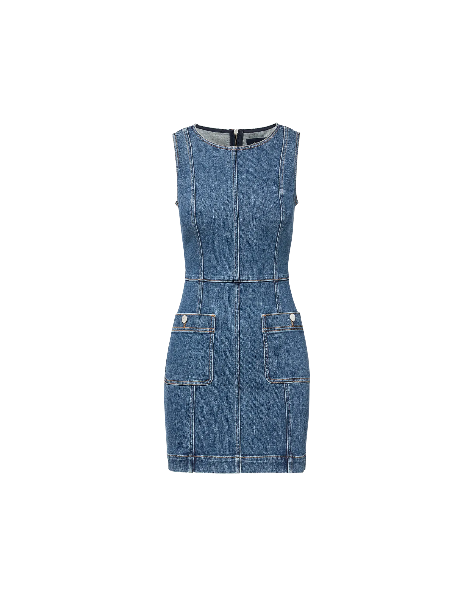 Zaire Denim Mini Dress Relaxed Fit Look Subtle pattern