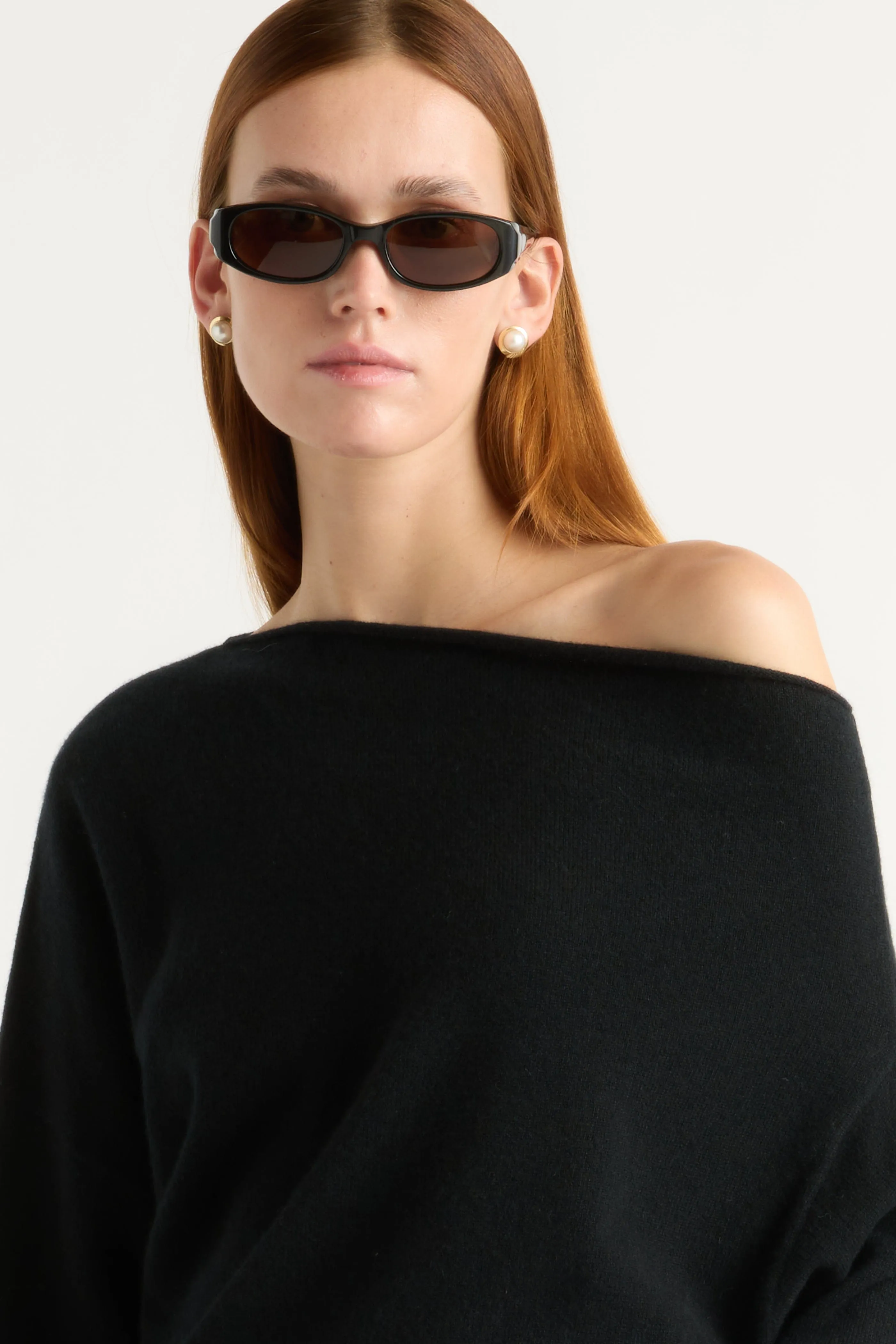 Thermal regulation Quick Comfort Wear Lan Cashmere Off-Shoulder Sweater