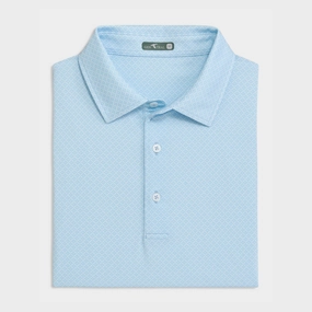 Chill Outfit Timeless Layers Heritage Blue Diamond Lattice Printed Performance Polo