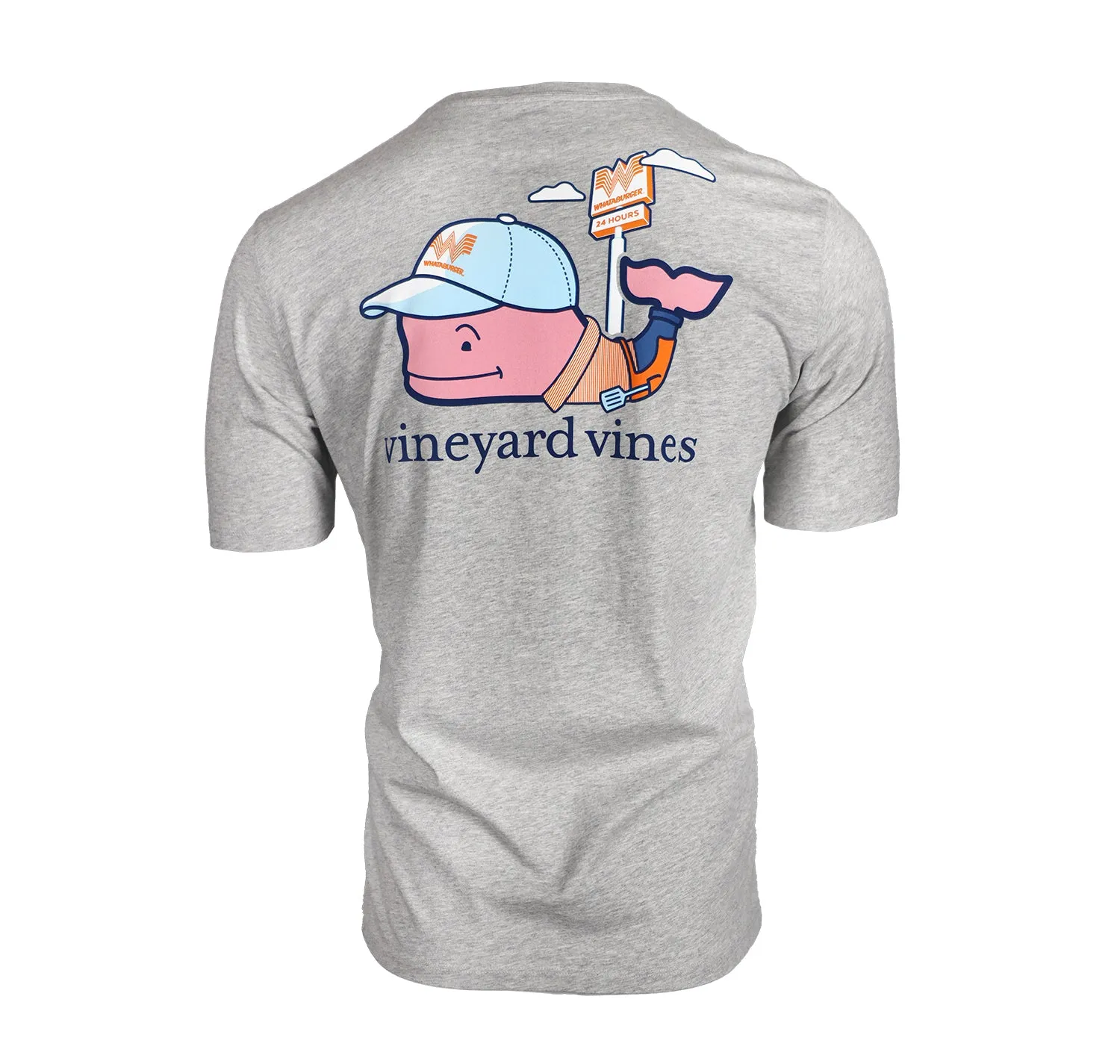 Vineyard Vines x Whataburger WhataCook Grey Tee ButterSoftTexture ElasticEdgeBinding