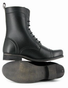 Cushioned Step Functional Minimalist Vintage Boot in Black from Vegetarian Shoes