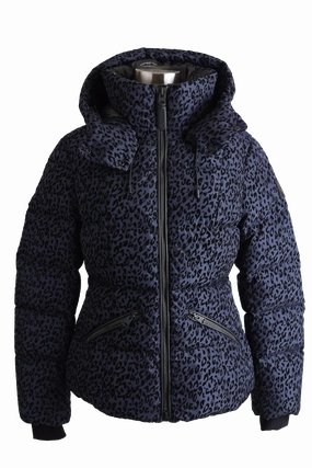 Reinforced Shoulder Protection Hypoallergenic Fibers Madalyn Leopard Print Down Puffer Jacket